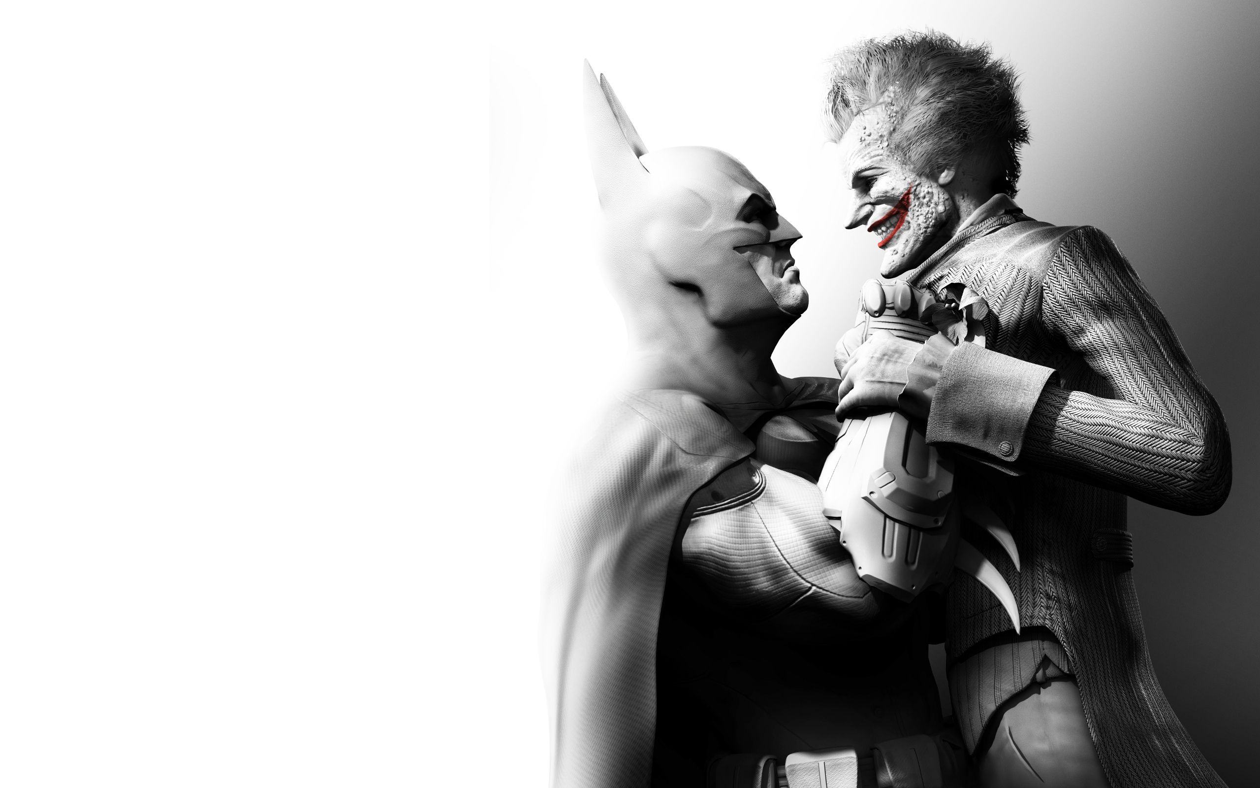 Batman contro Joker bianco-nero, nemesi di Batman, 2560x1600 2K, PC