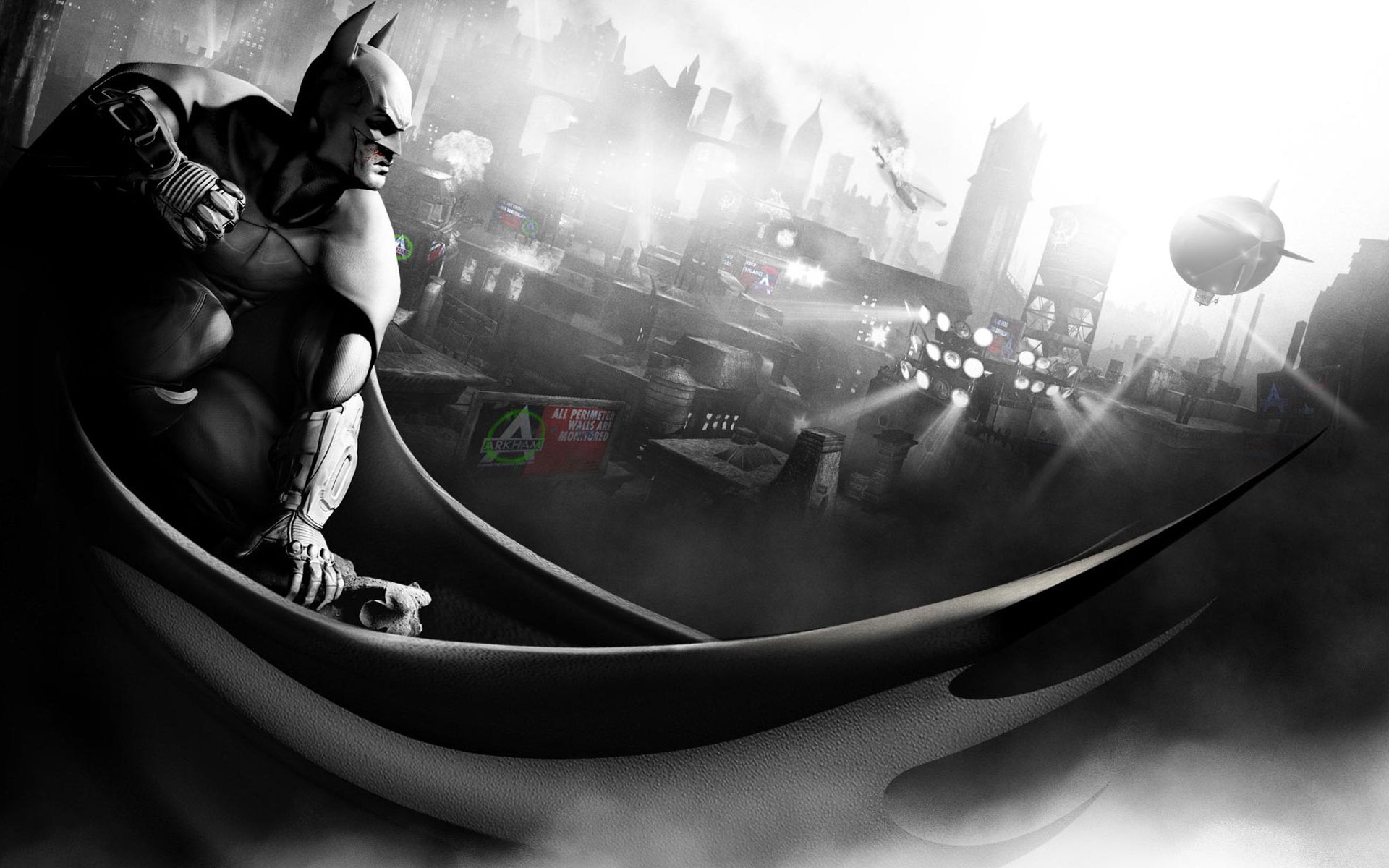 Batman Arkham City monocromatico, 1920x1200 Full HD+ WUXGA, Desktop