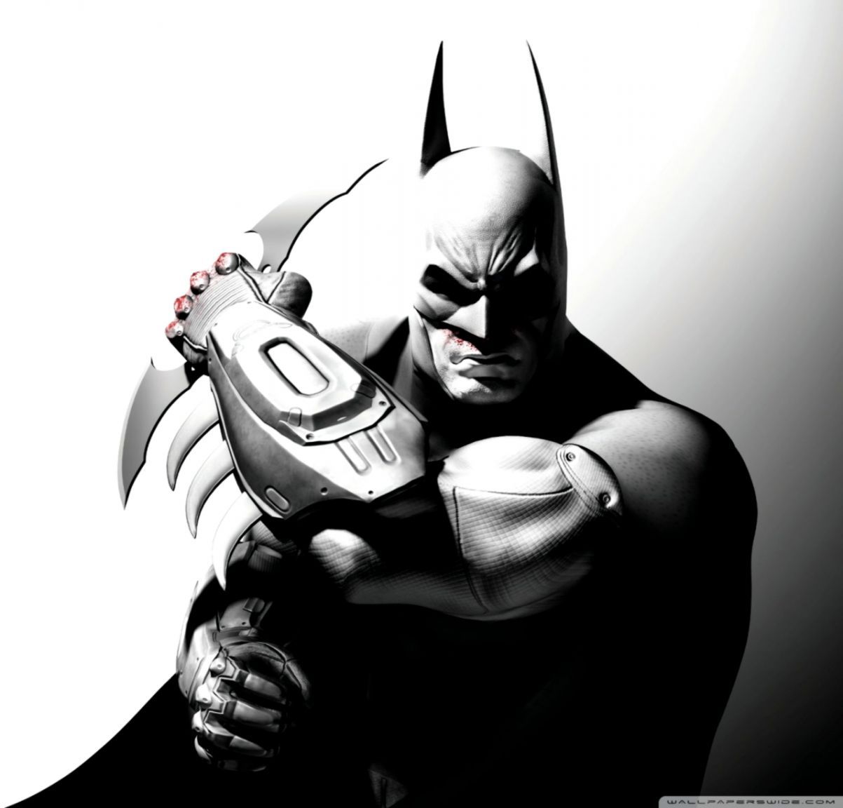Batman con arma, bianco e nero, 1203x1152 HD, Laptop