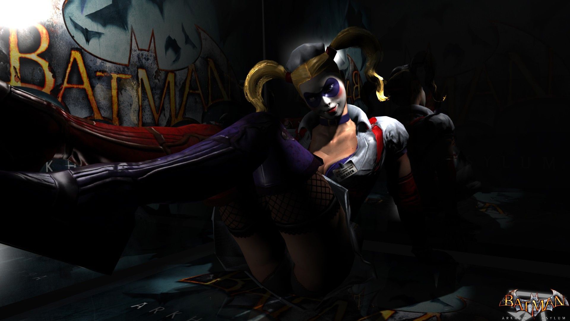 Harley Quinn e Batman, Arkham City, 1920x1080 Full HD, Laptop