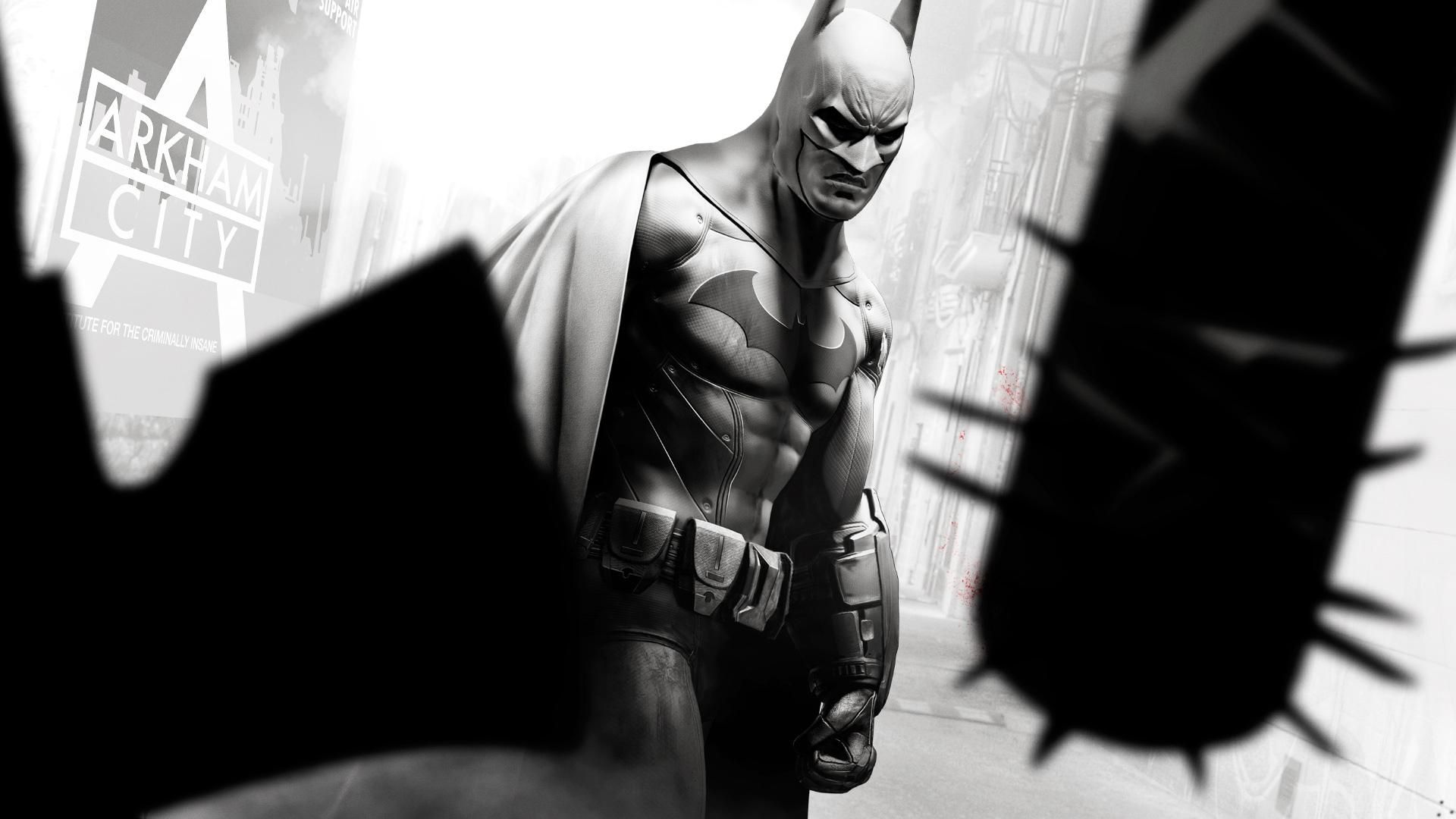 Batman Arkham City bianco e nero, 1920x1080 Full HD 1080p, Laptop