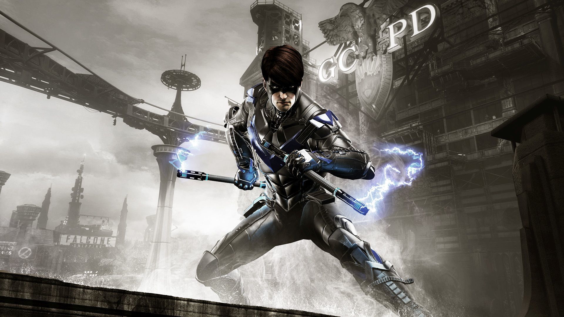 Nightwing Arkham Knight bastoni elettrici, Dick Grayson, 1920x1080 Full HD 1080p, Desktop