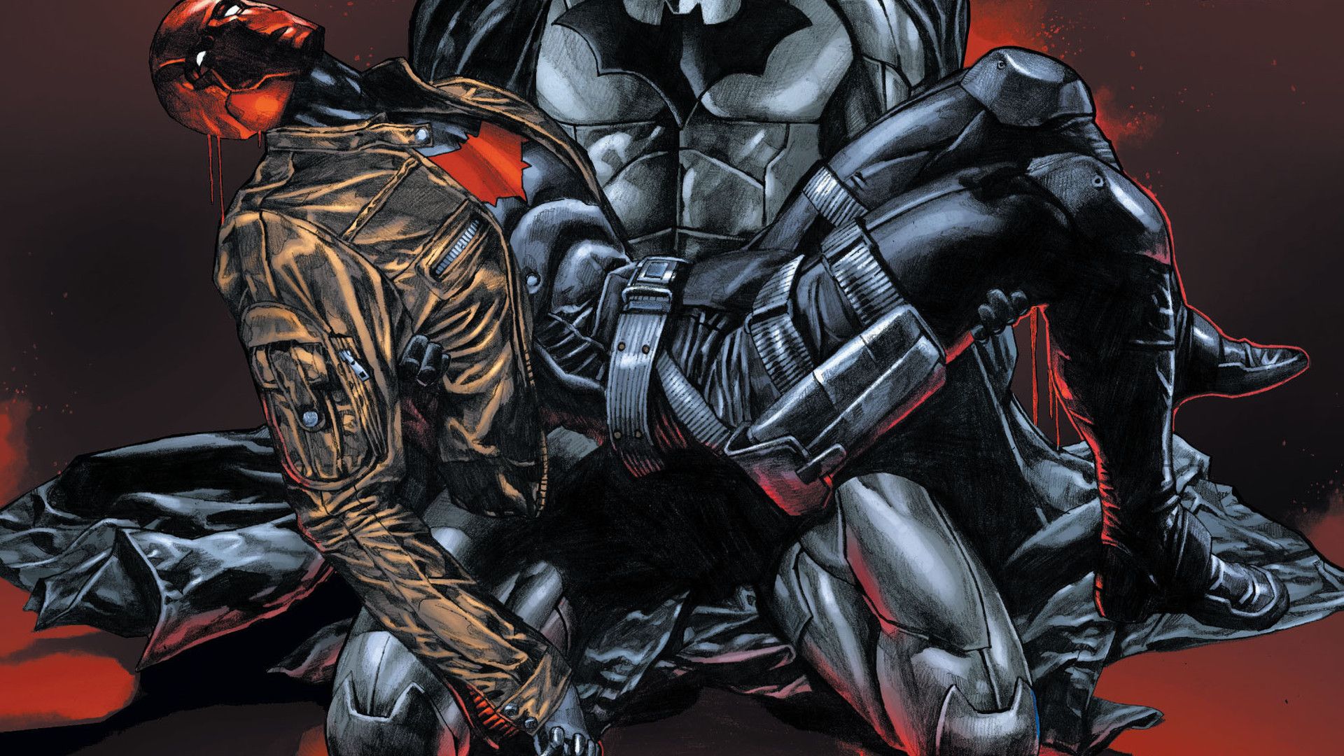Red Hood e Batman fumetto, 1920x1080 Full HD, PC
