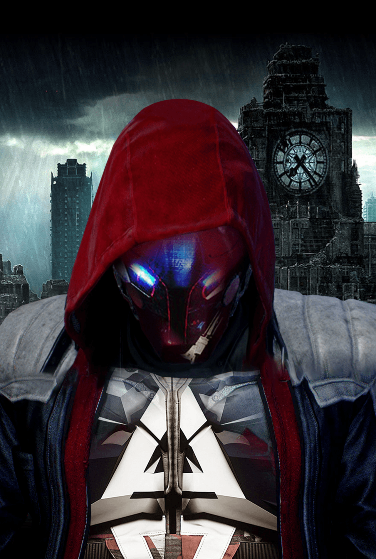 Red Hood casco cappuccio Arkham, 1280x1905 Verticale, Telefono