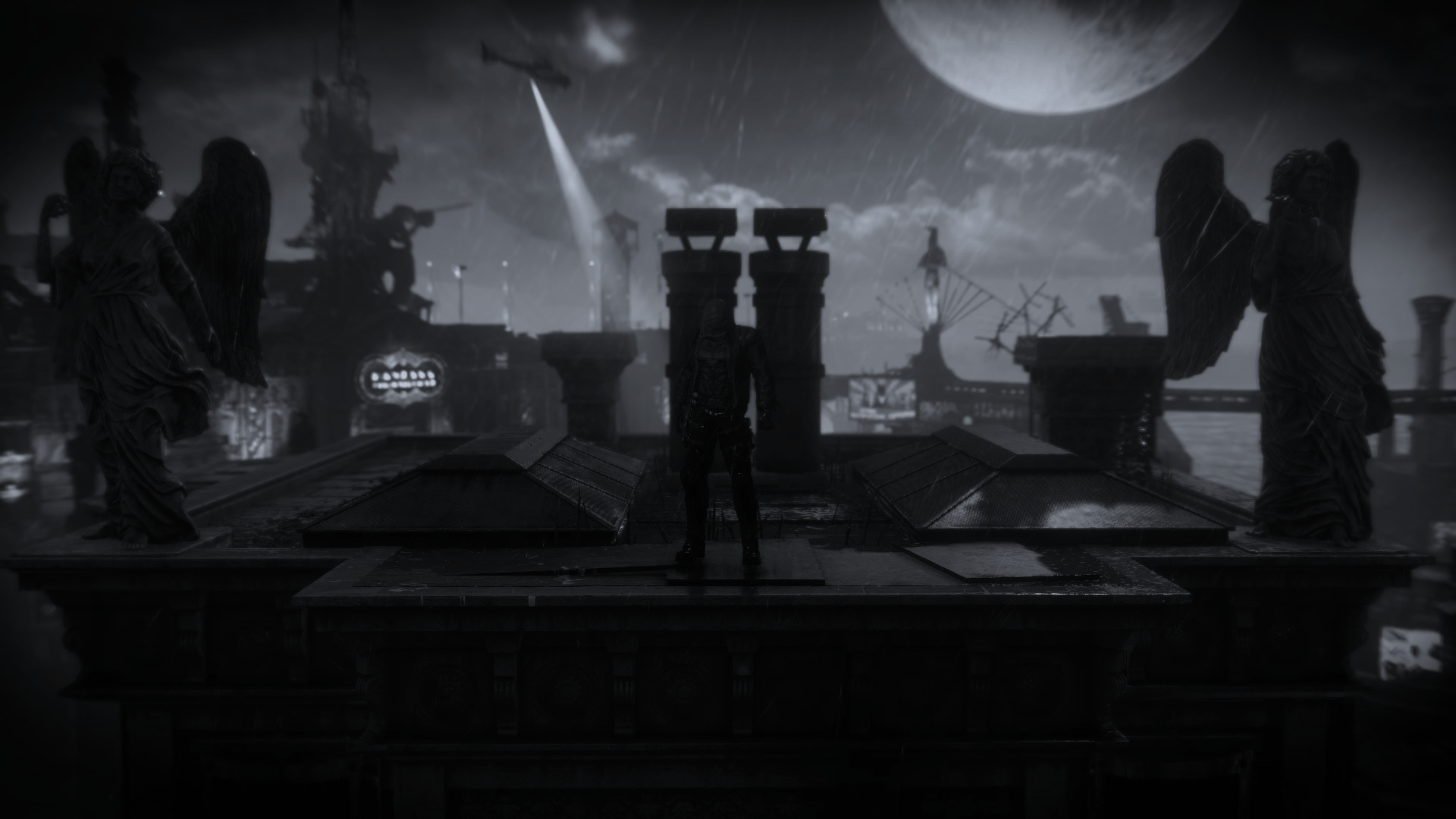 Red Hood silhouette Gotham città, 1920x1080 Full HD 1080p, Laptop