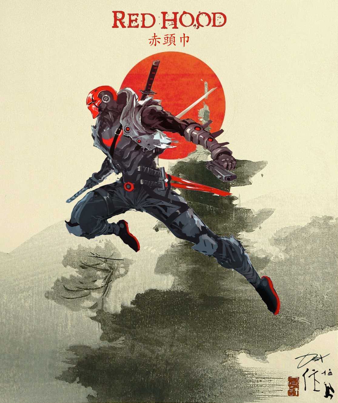 Red Hood stile samurai giapponese, 1115x1330 Verticale, Telefono