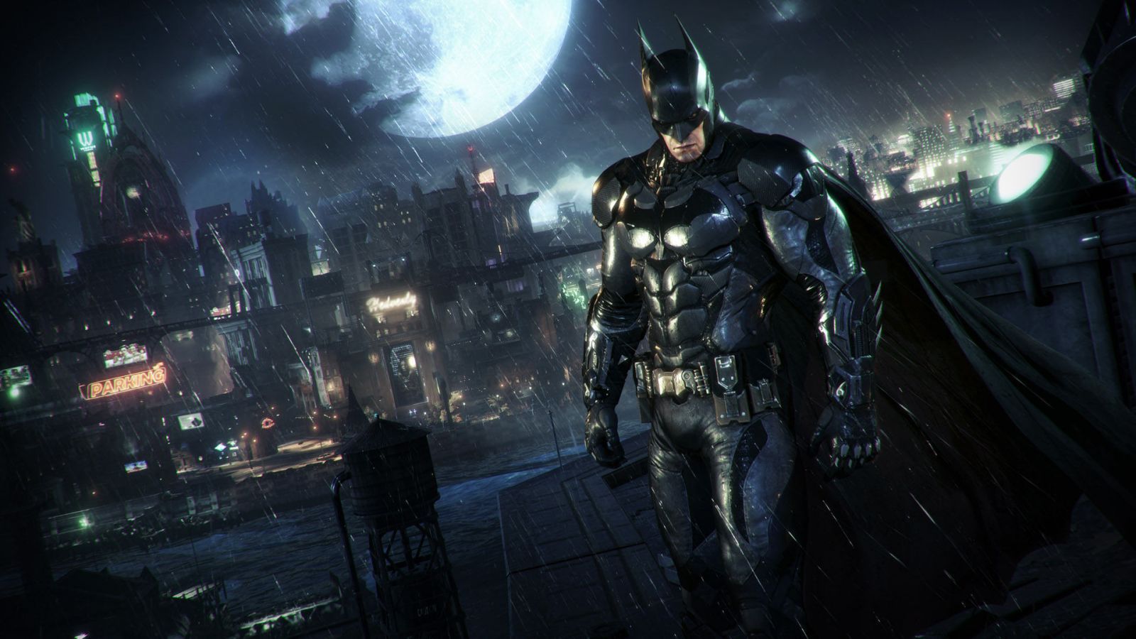 Batman su tetto notturno, 1600x900 900p, PC