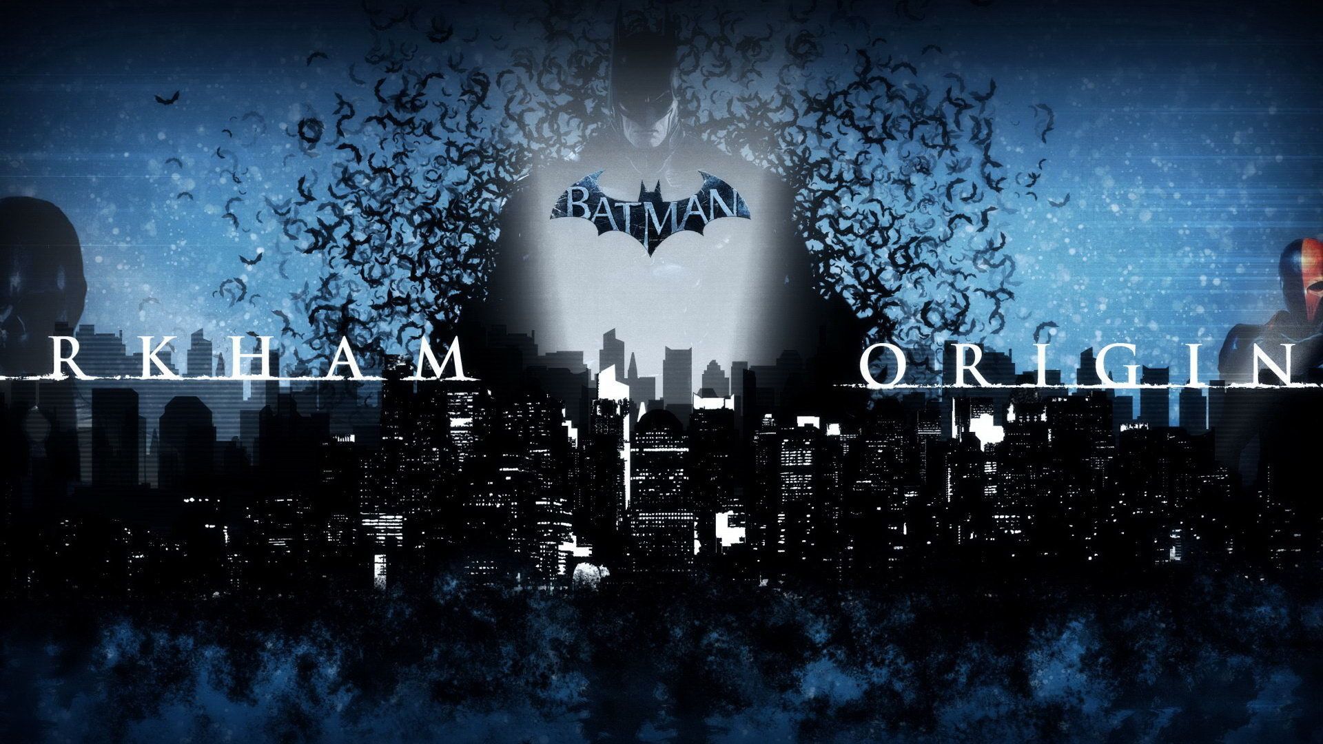 Batman Arkham Origins logo città, 1920x1080 Full HD, Laptop