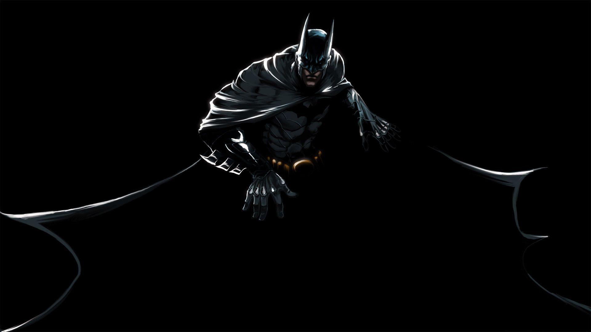 Batman accovacciato su sfondo nero, DC Comics, 1920x1080 Full HD 1080p, PC Desktop