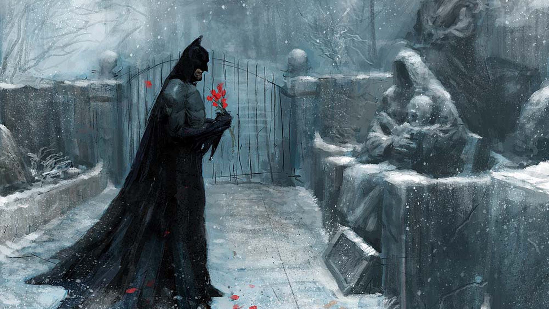 Batman cimitero neve rosa, 1920x1080 1080p, Monitor Gaming