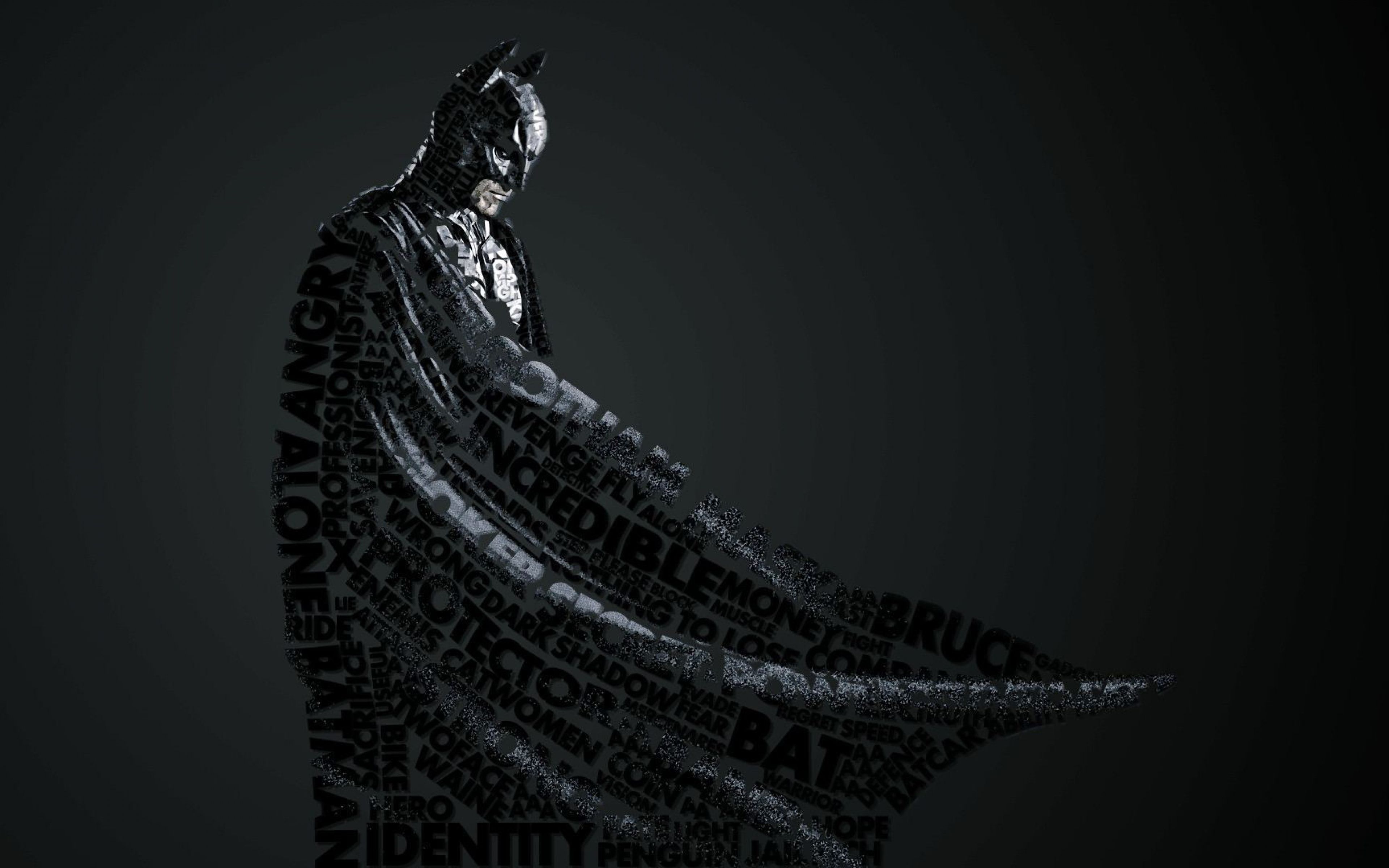 Batman silhouette con testo, 3840x2400 UHD, Monitor Gaming