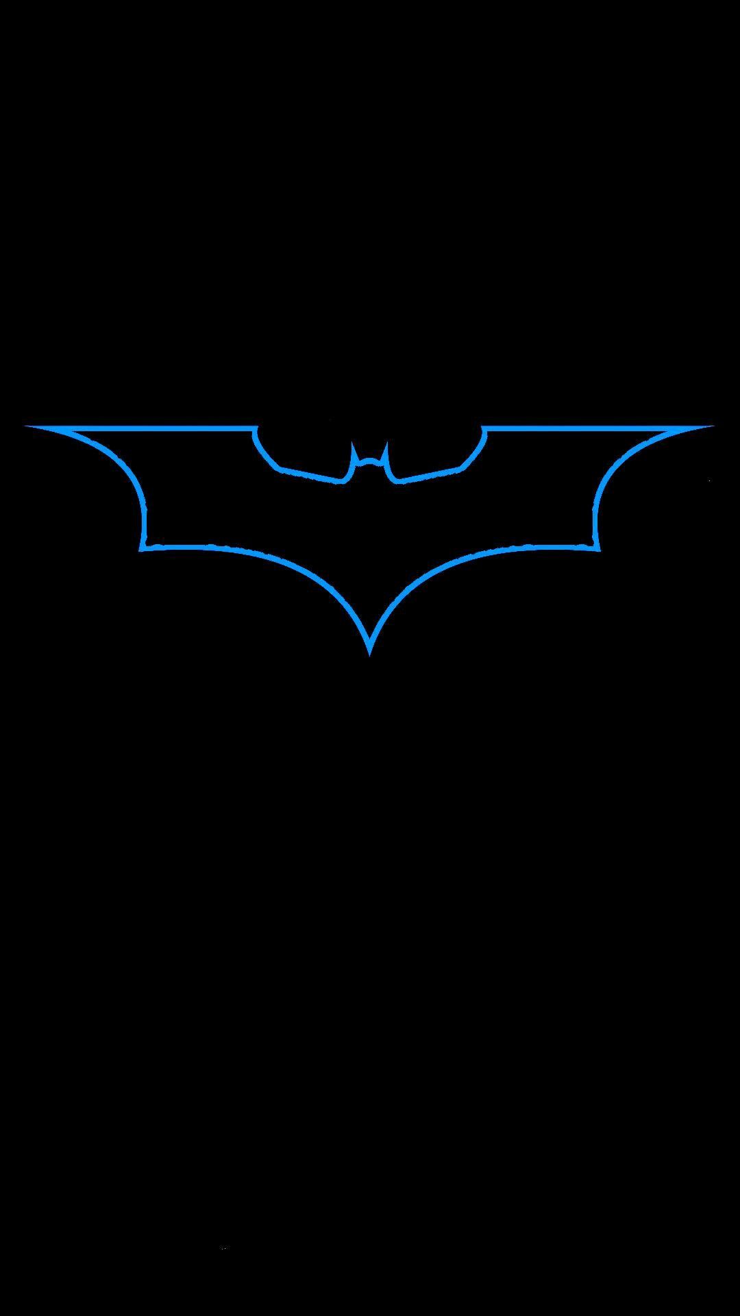 Logo Batman blu neon, 1080x1920 Full HD Verticale, Smartphone
