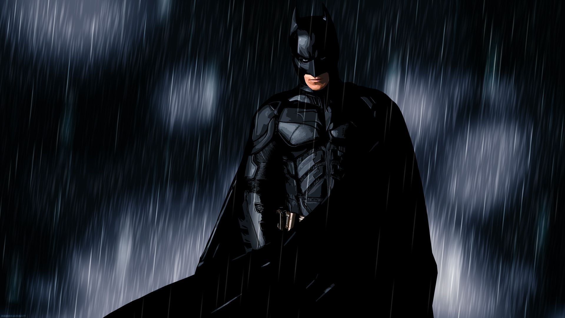Batman sotto la pioggia notturna, 1920x1080 Full HD 1080p, PC