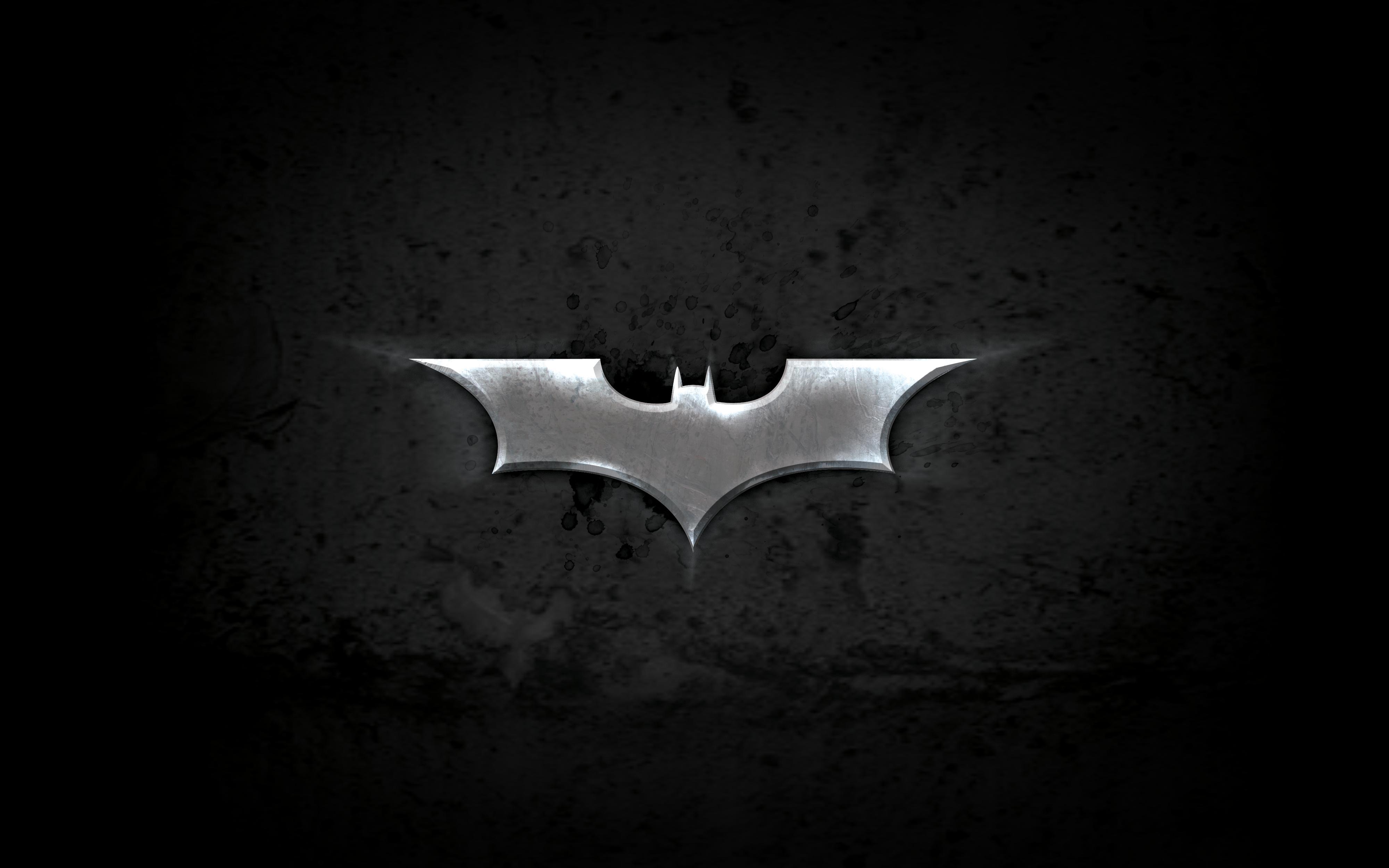 Logo Batman argento su nero, 4000x2500 4K Ultra HD, Desktop