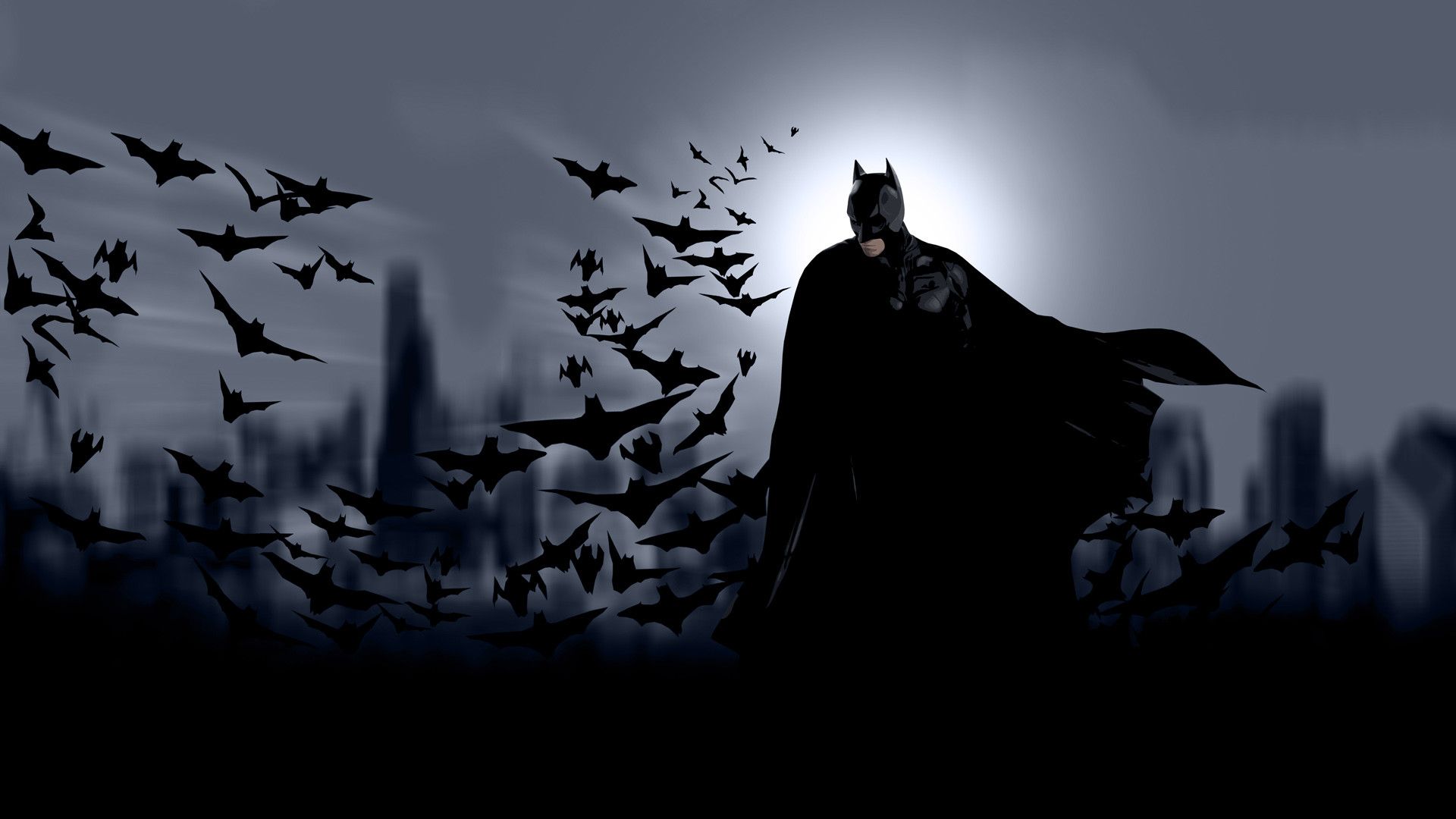 Batman silhouette con pipistrelli, 1920x1080 Full HD 1080p, Monitor Gaming
