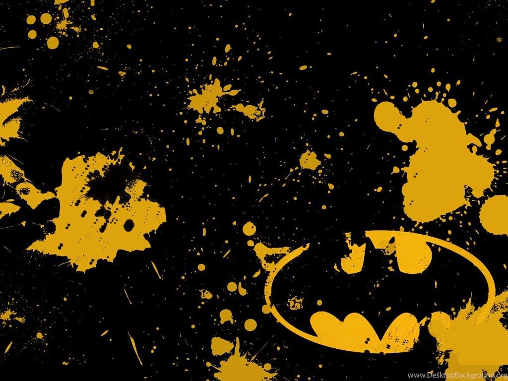 Logo Batman schizzi giallo, 1024x768 HD, Monitor Gaming