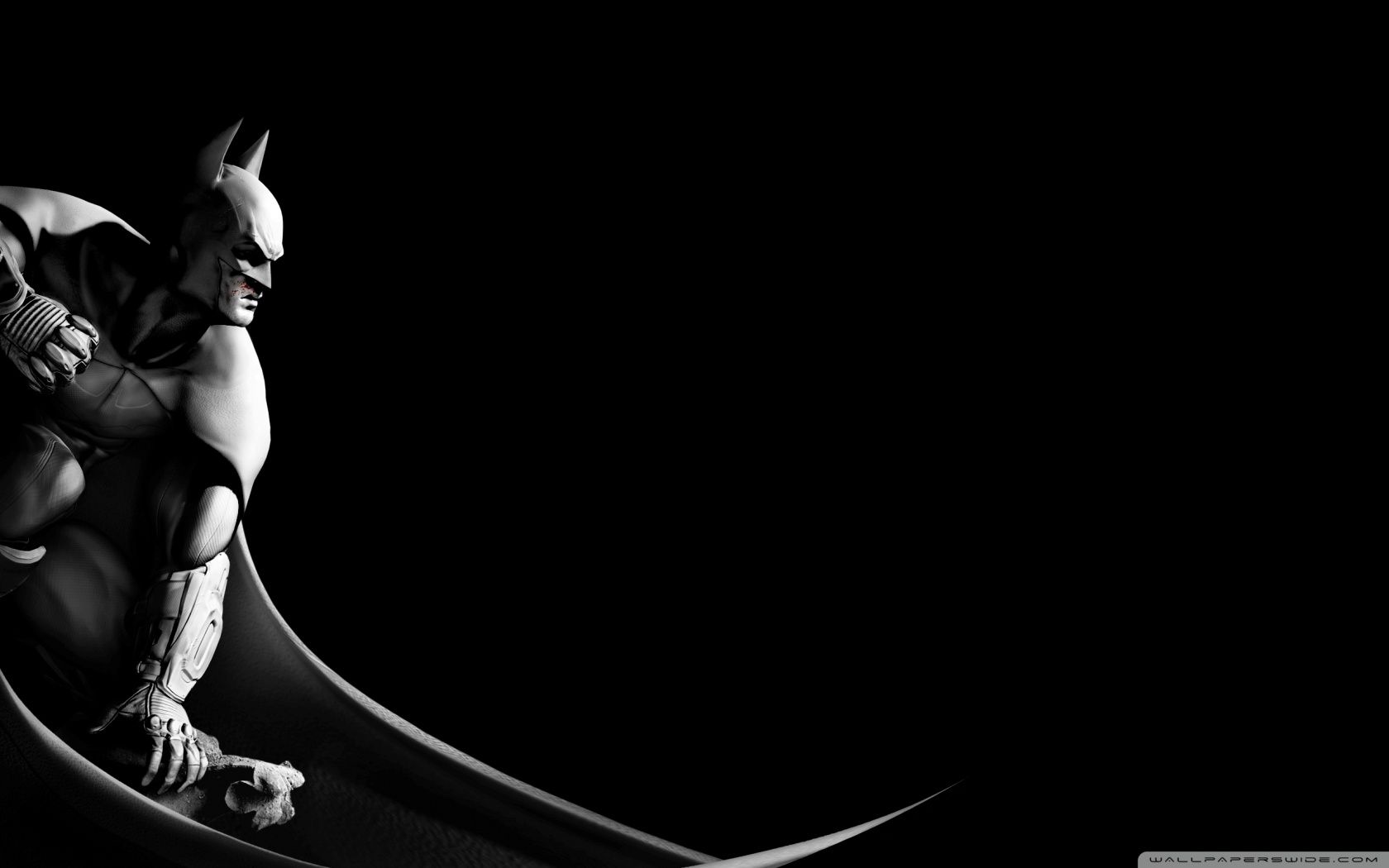 Batman accovacciato su cornicione, Gotham, 1680x1050 HD Ready, PC