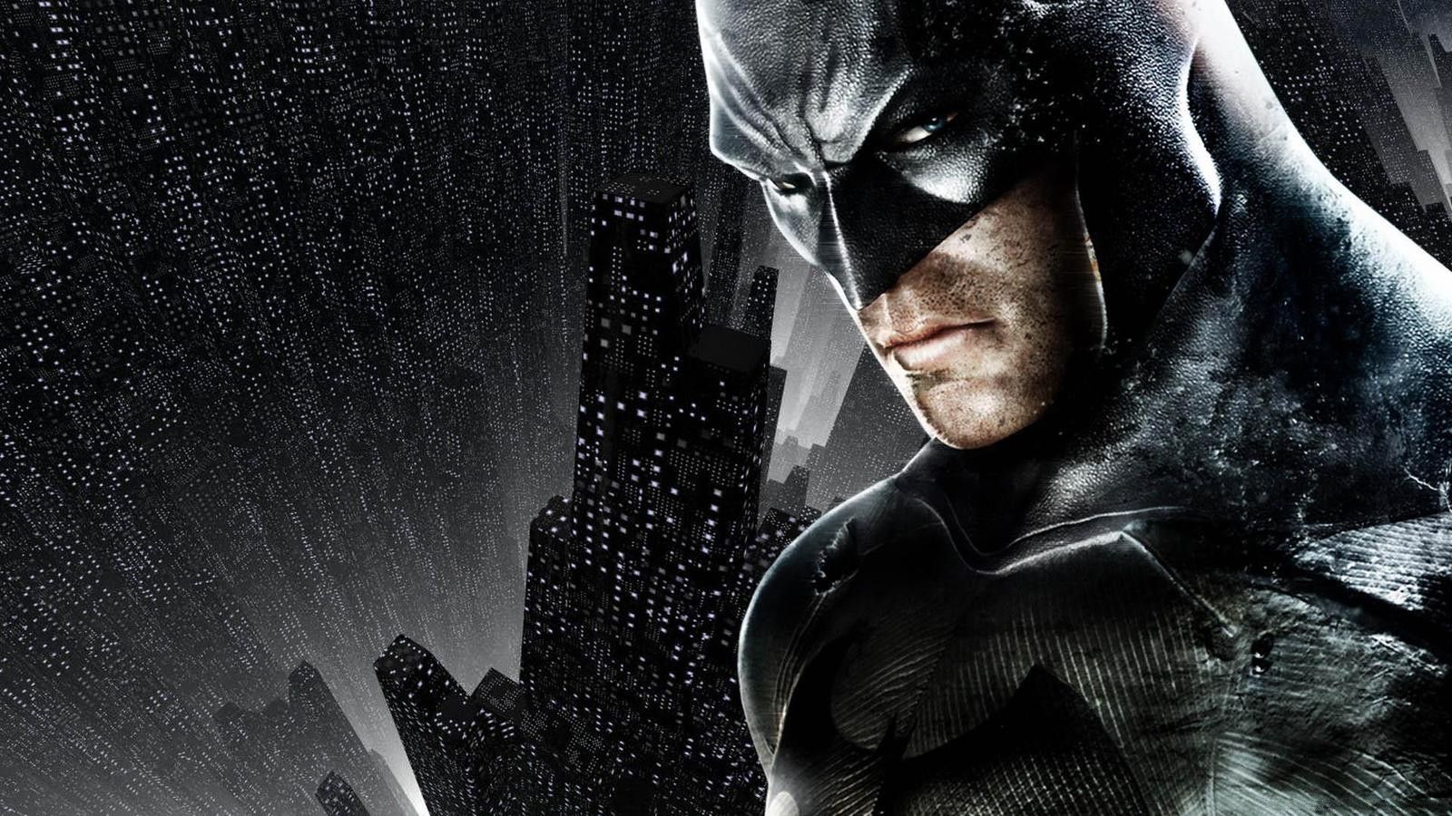 Batman con città sullo sfondo, 1600x900 HD, PC Desktop