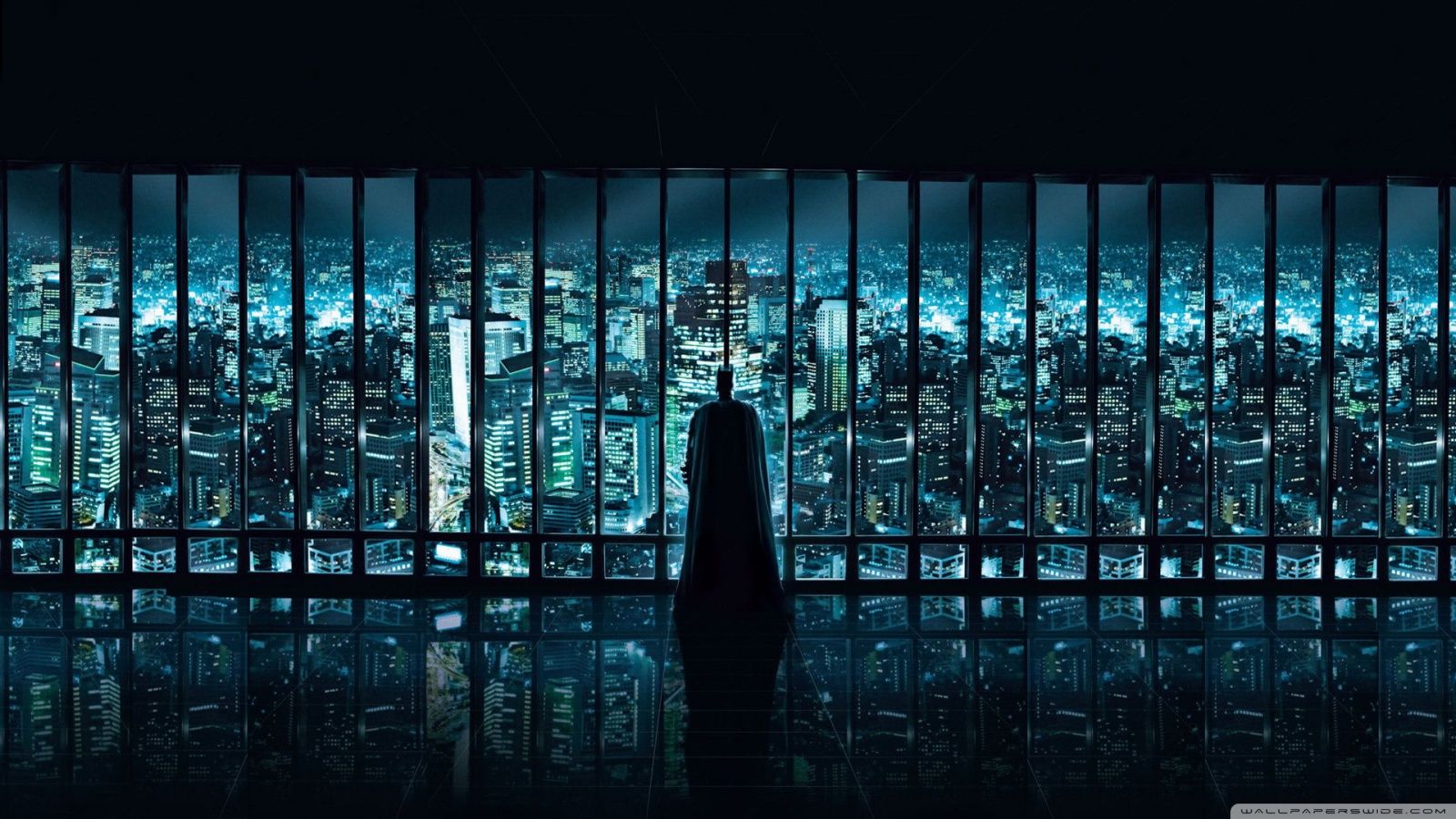 Batman silhouette finestra città, 1600x900 900p, Monitor Gaming