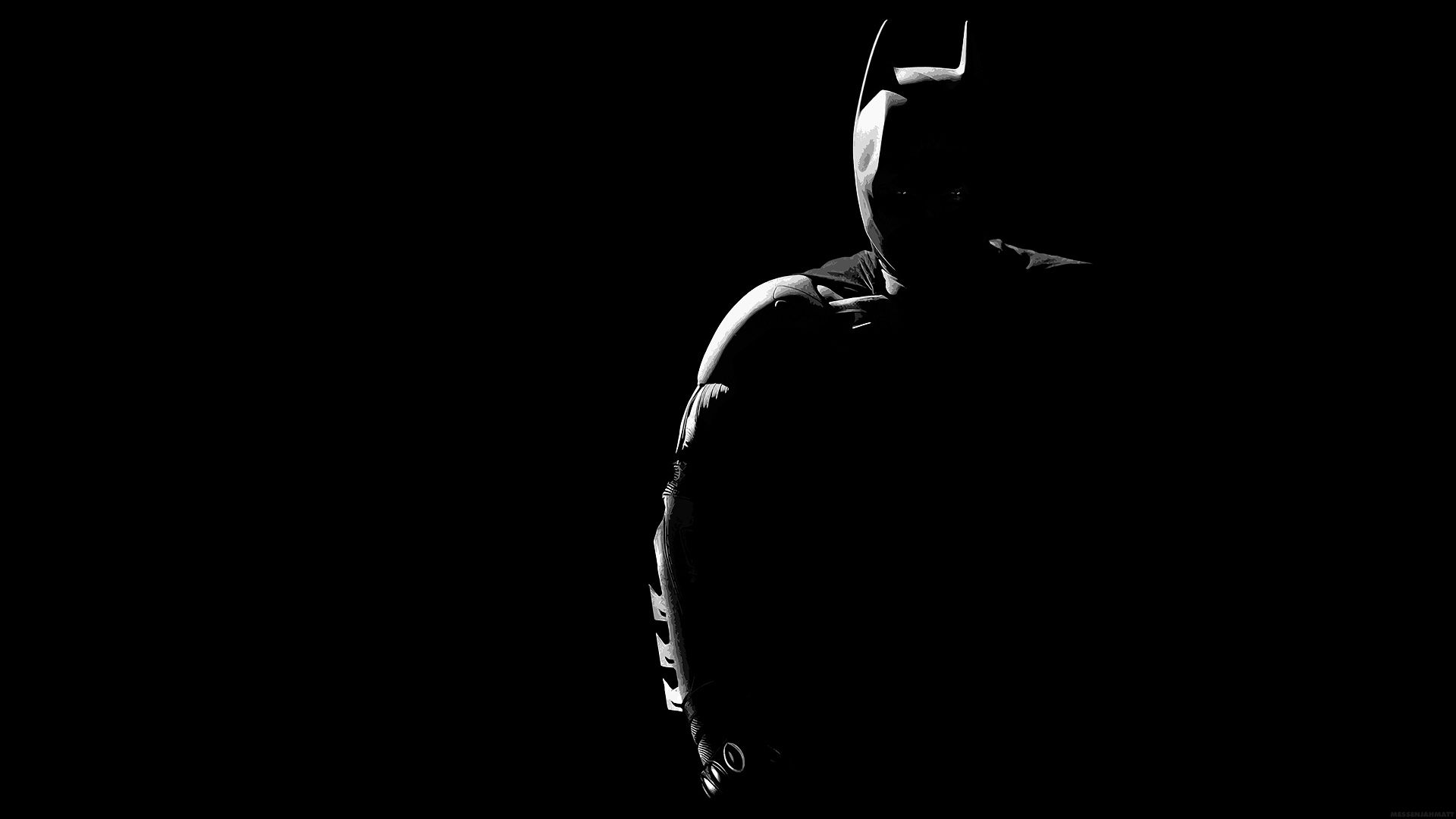 Silhouette Batman su nero, Gotham, 1920x1080 1080p, Monitor Gaming