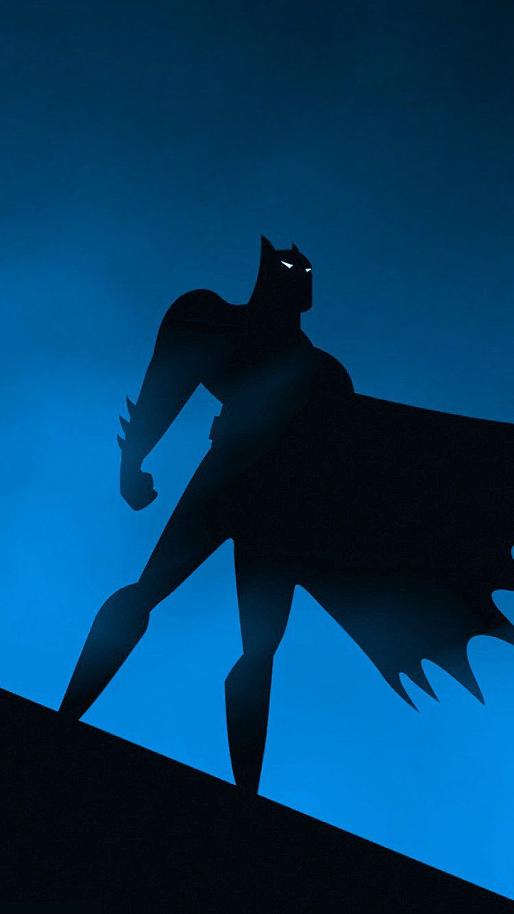 Batman silhouette sfondo blu, Gotham, 750x1334 Full HD Verticale, iPhone Pro