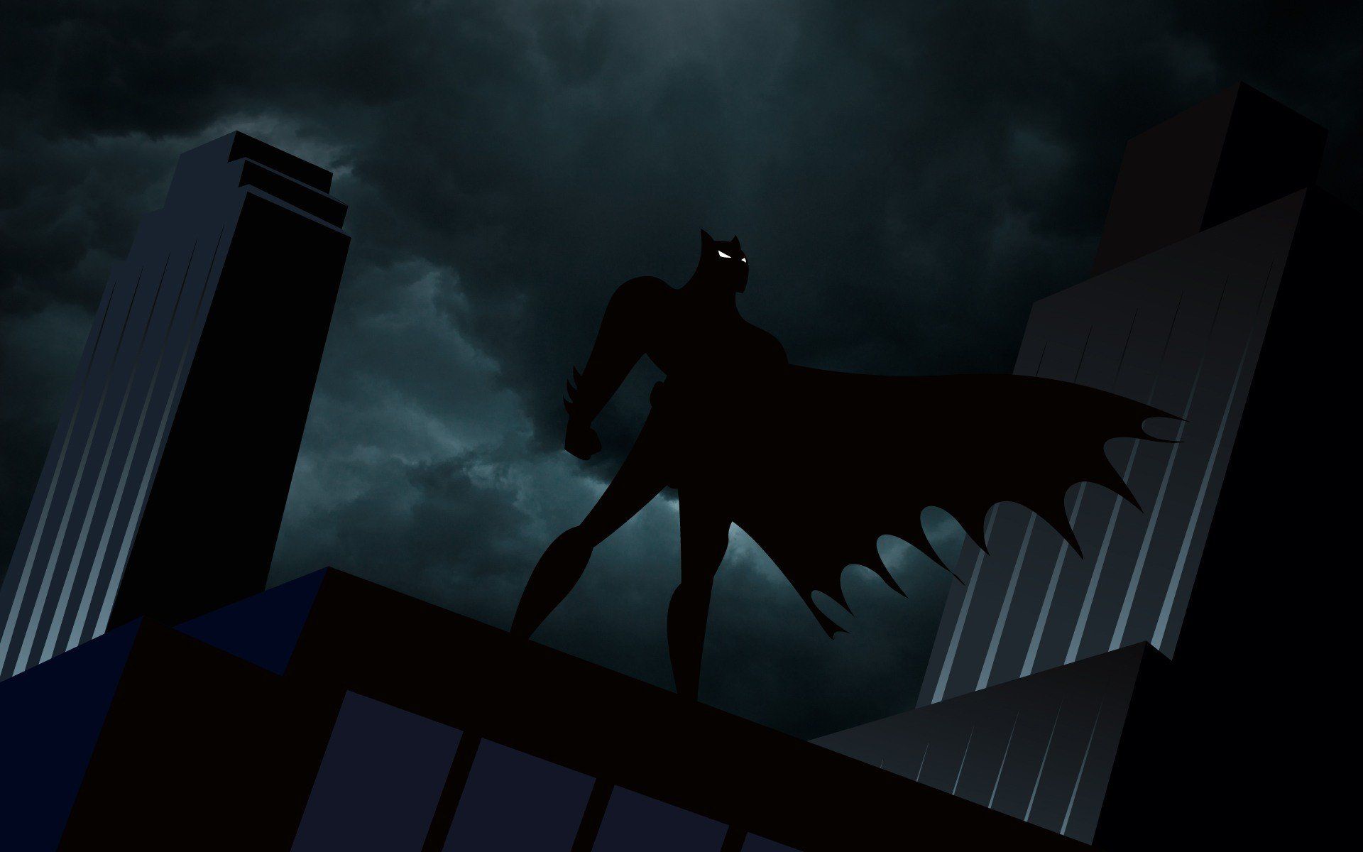 Batman silhouette su tetto, 1920x1200 WUXGA, PC