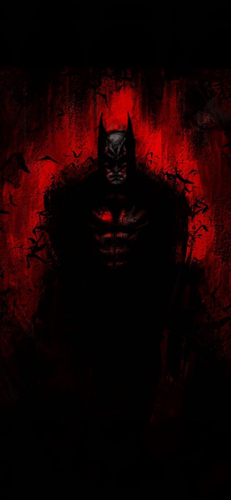 Batman scuro sfondo rosso, 736x1593 Verticale, Telefono