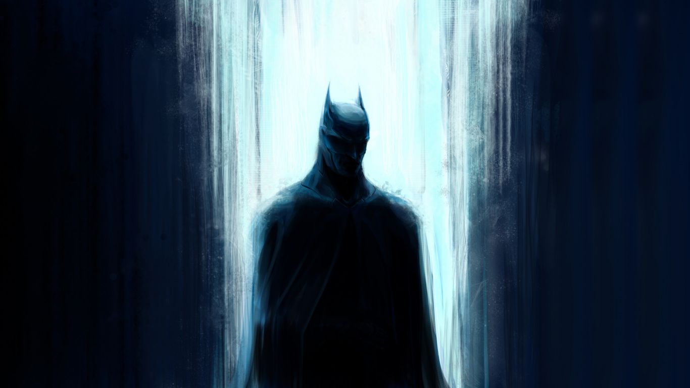 Batman silhouette scura, 1366x768 HD, PC Desktop