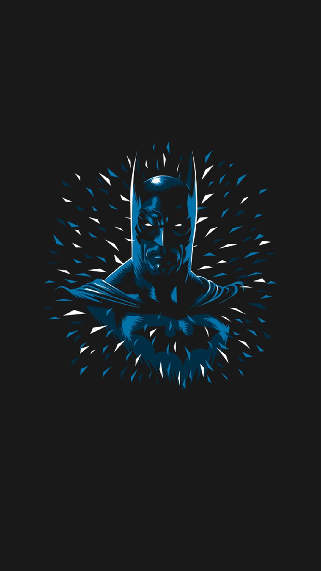 Batman silhouette blu scuro, 1080x1920 Verticale, Mobile