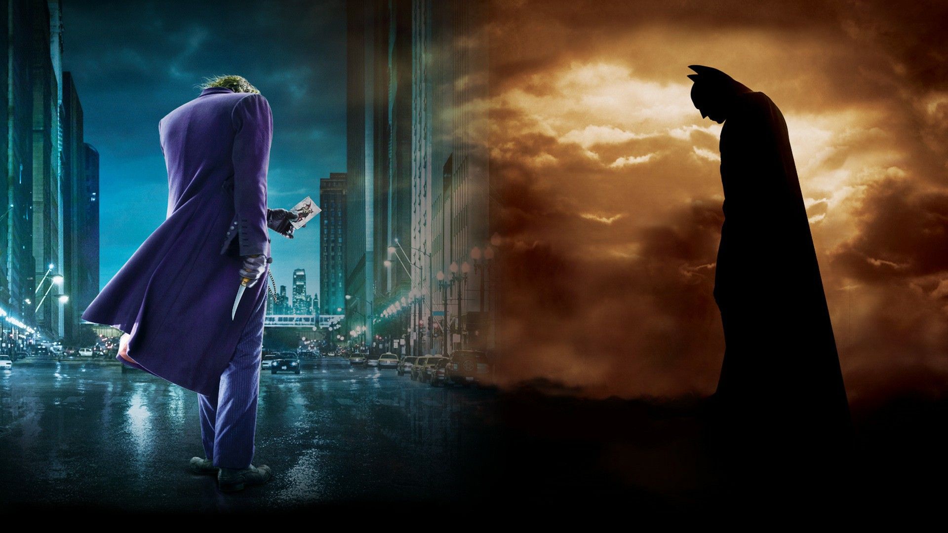 Batman e Joker silhouette, 1920x1080 Full HD 1080p, PC Desktop