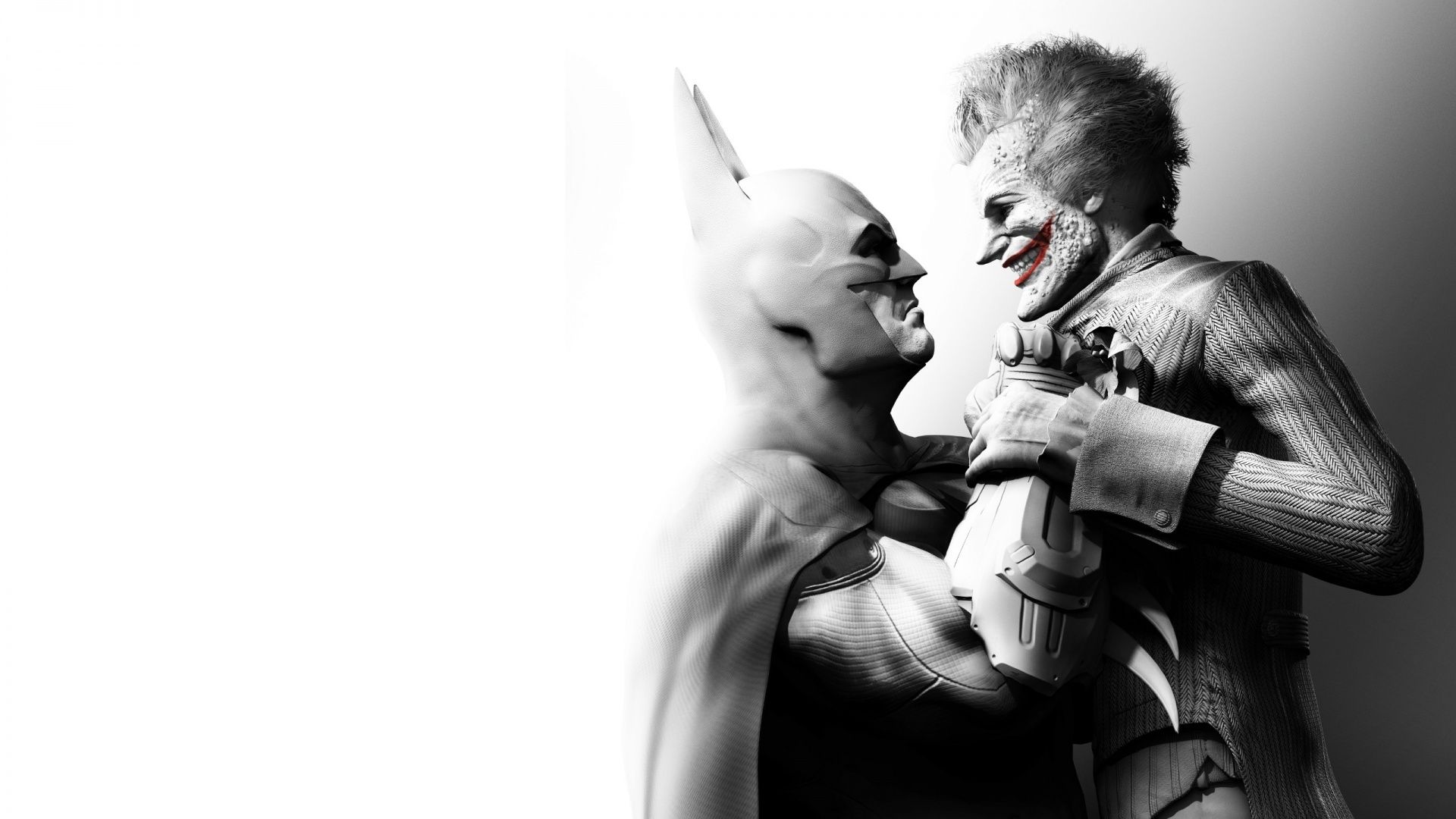 Batman e Joker confronto bianco-nero, 1920x1080 1080p, PC