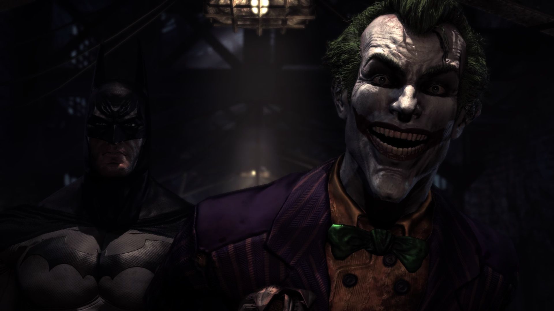 Joker con Batman sfocato, 1920x1080 Full HD, Desktop