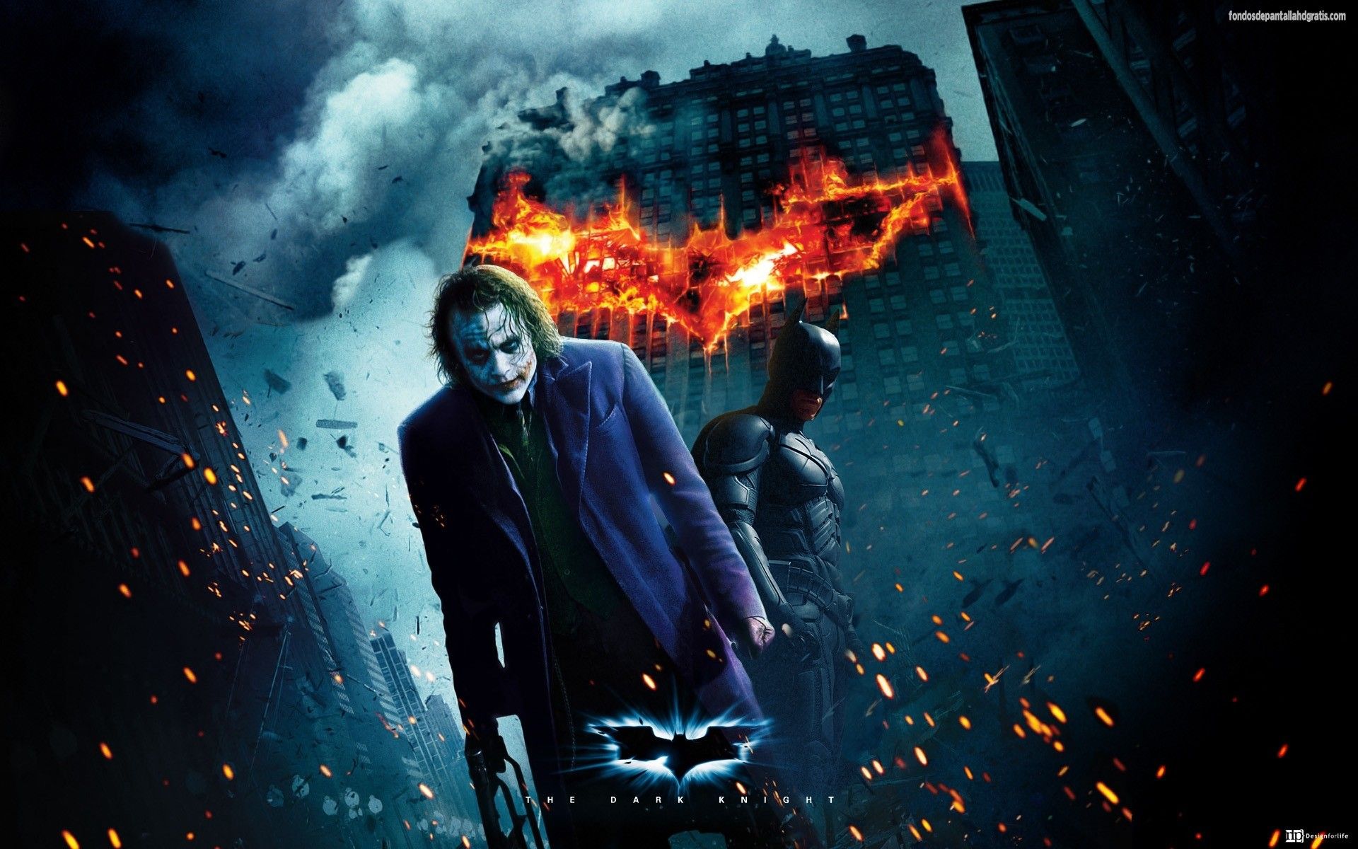 Batman e Joker città in fiamme, 1920x1200 Full HD+ WUXGA, PC Desktop