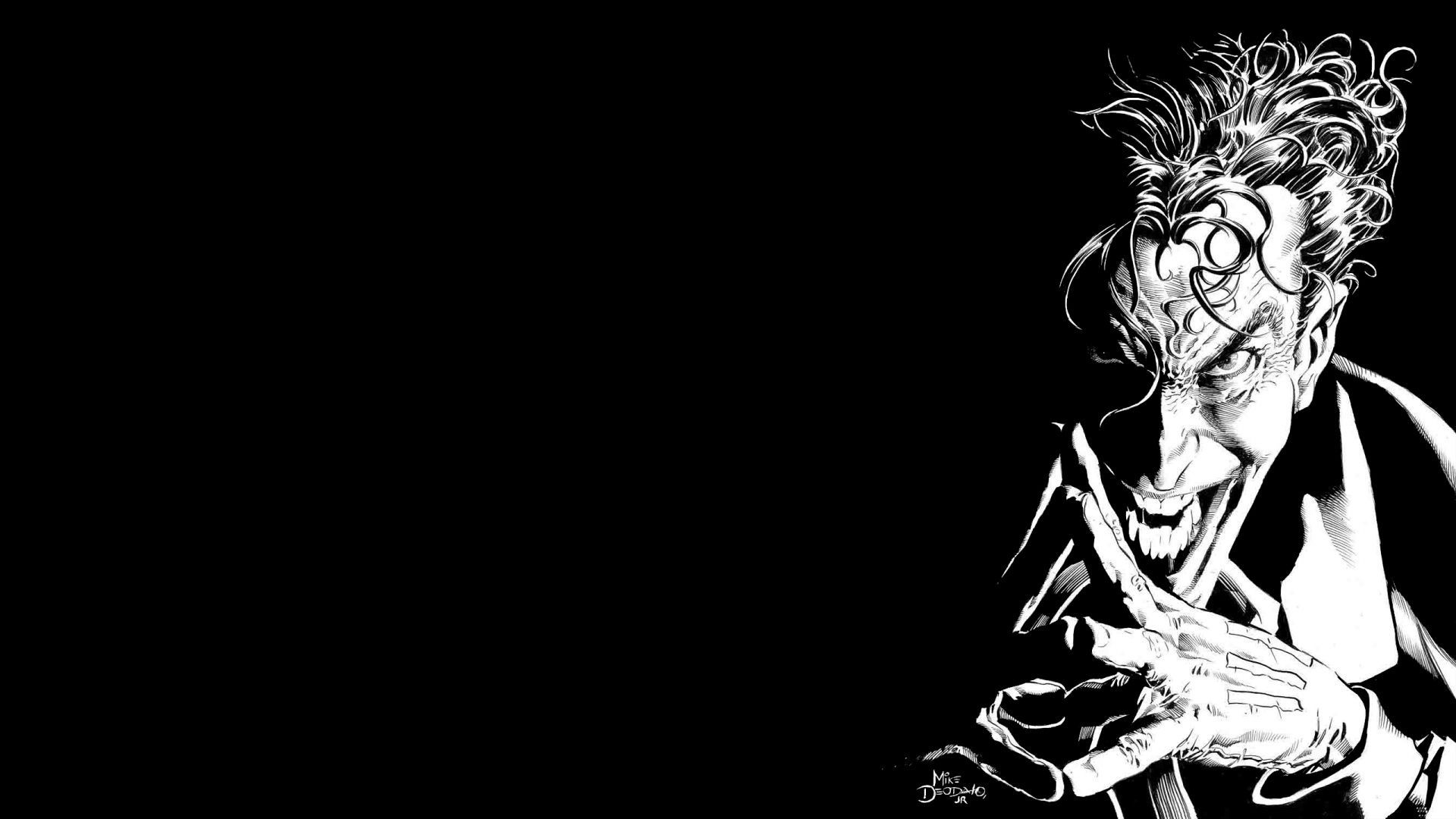 Joker illustrazione bianco nero, 1920x1080 1080p, PC Desktop