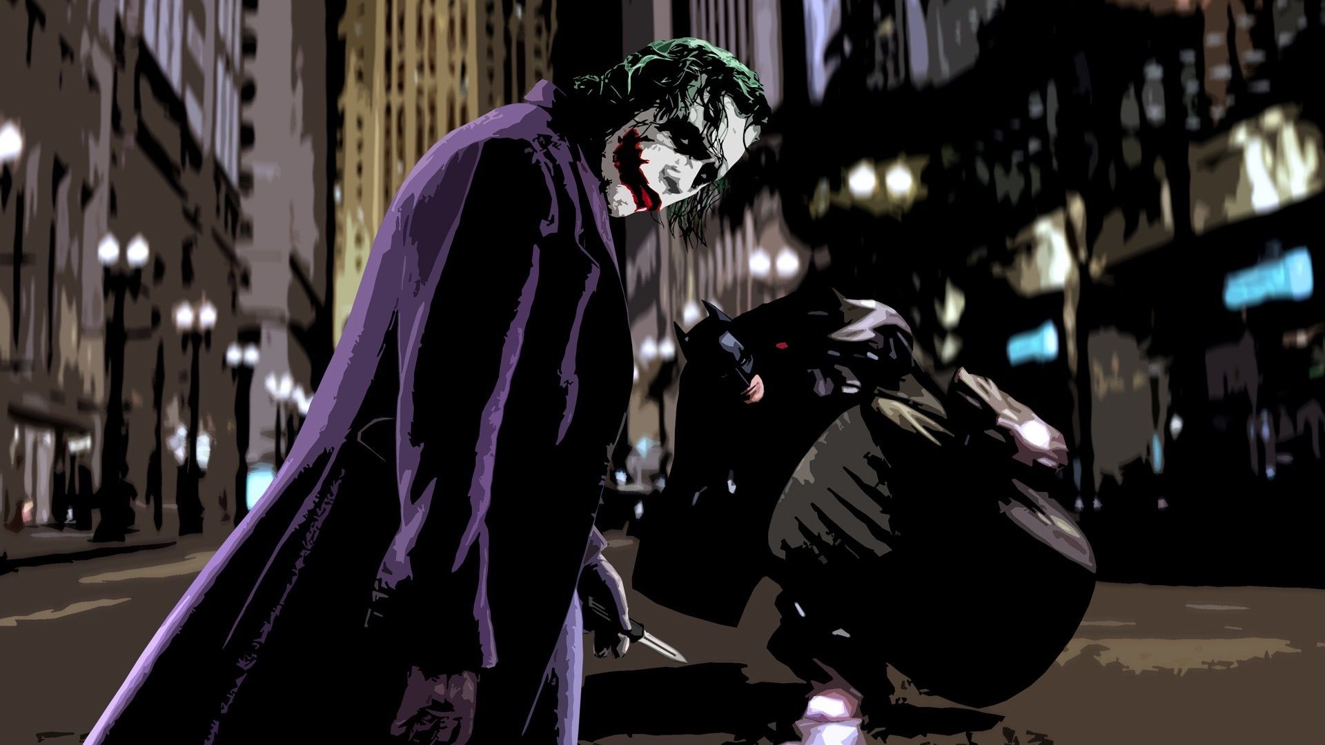 Batman e Joker su strada, 1920x1080 Full HD 1080p, PC