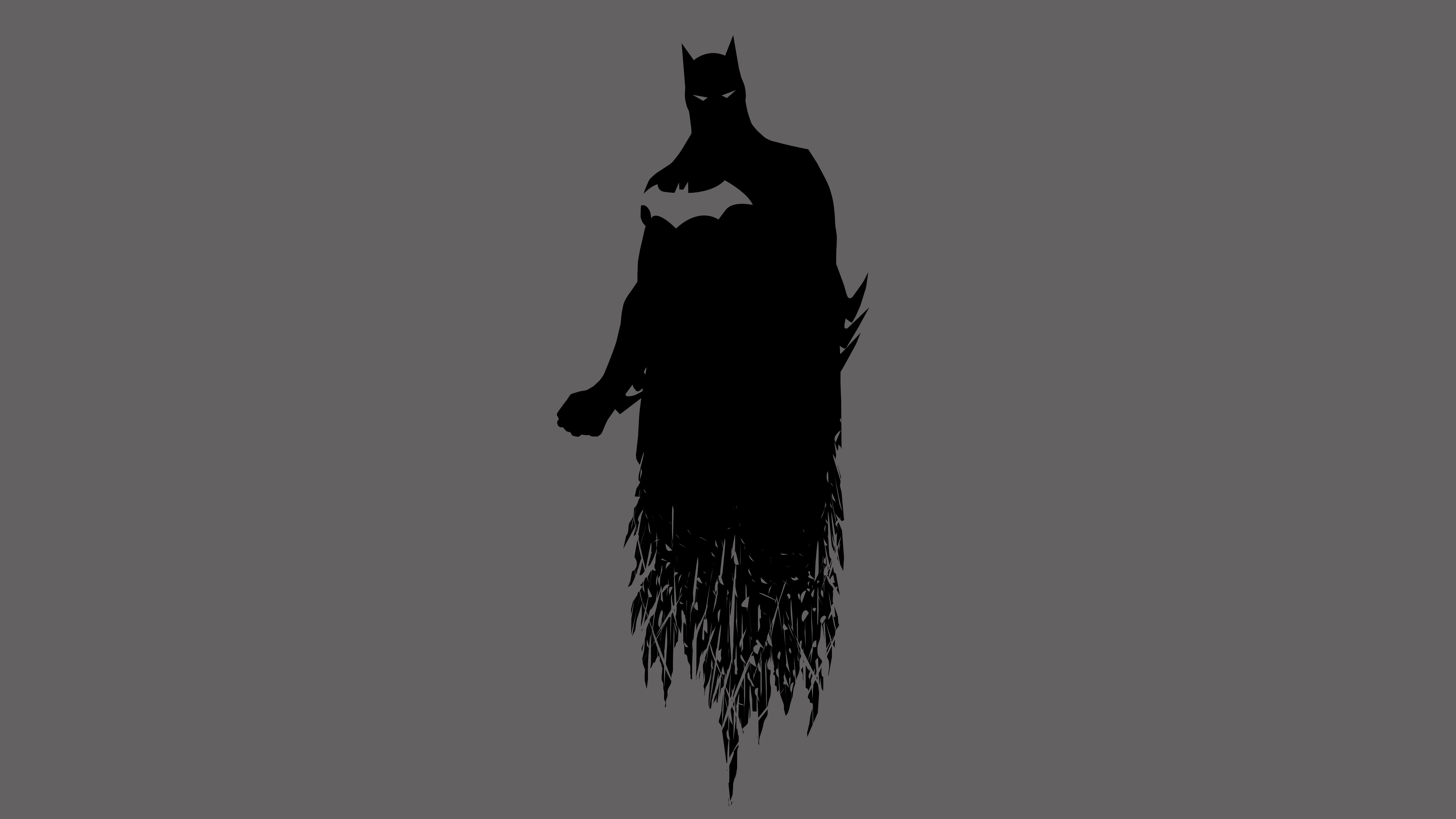 Silhouette Batman sfondo grigio, 8000x4500 4K Ultra HD, Monitor 4K