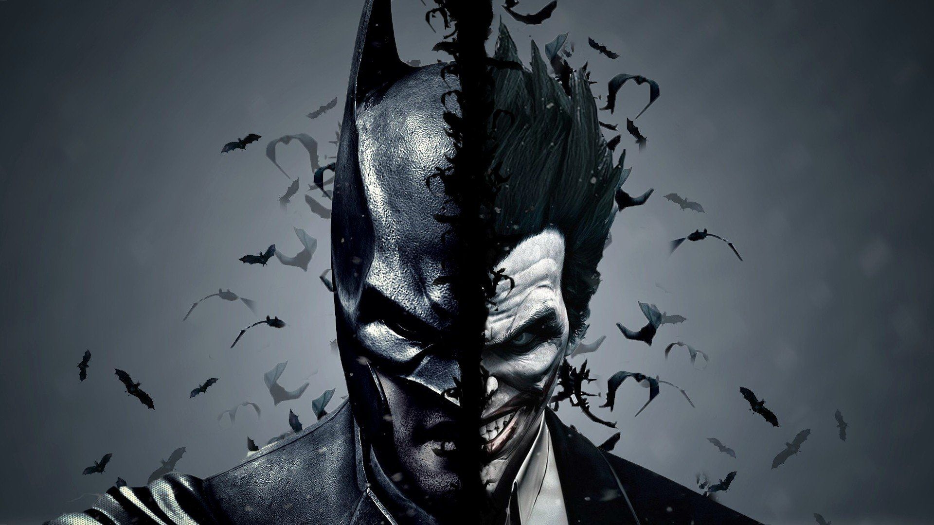 Batman e Joker volto diviso, nemesi di Batman, 1920x1080 1080p, Laptop