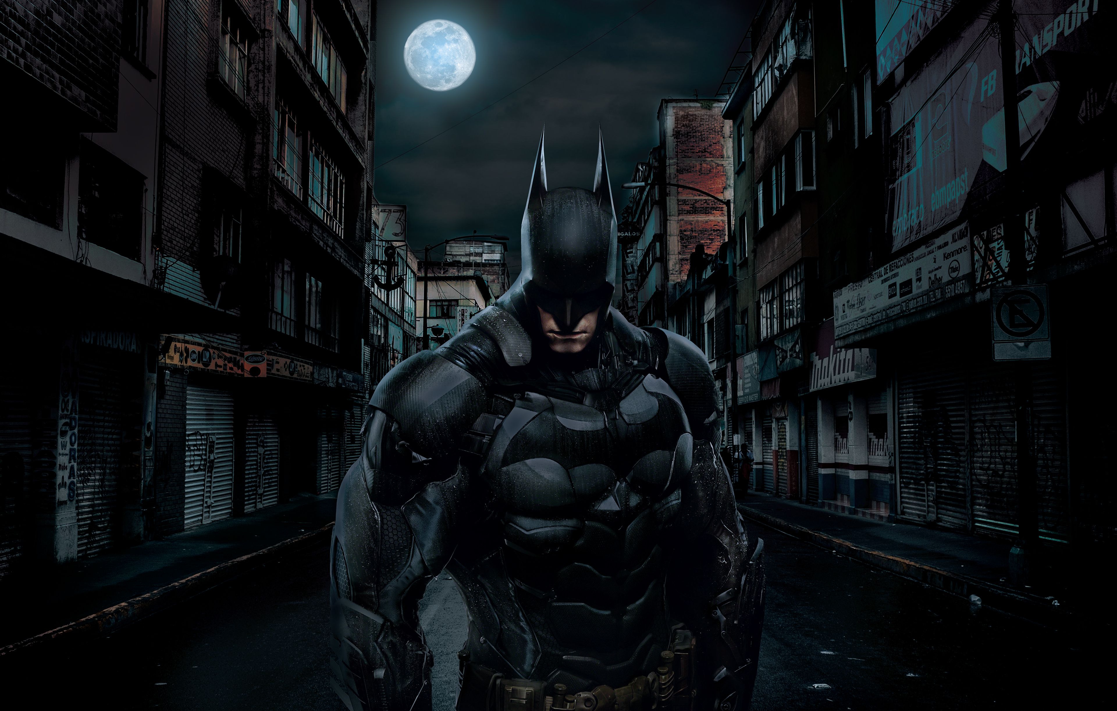 Batman in strada notturna, 3840x2444 UHD, PC 4K