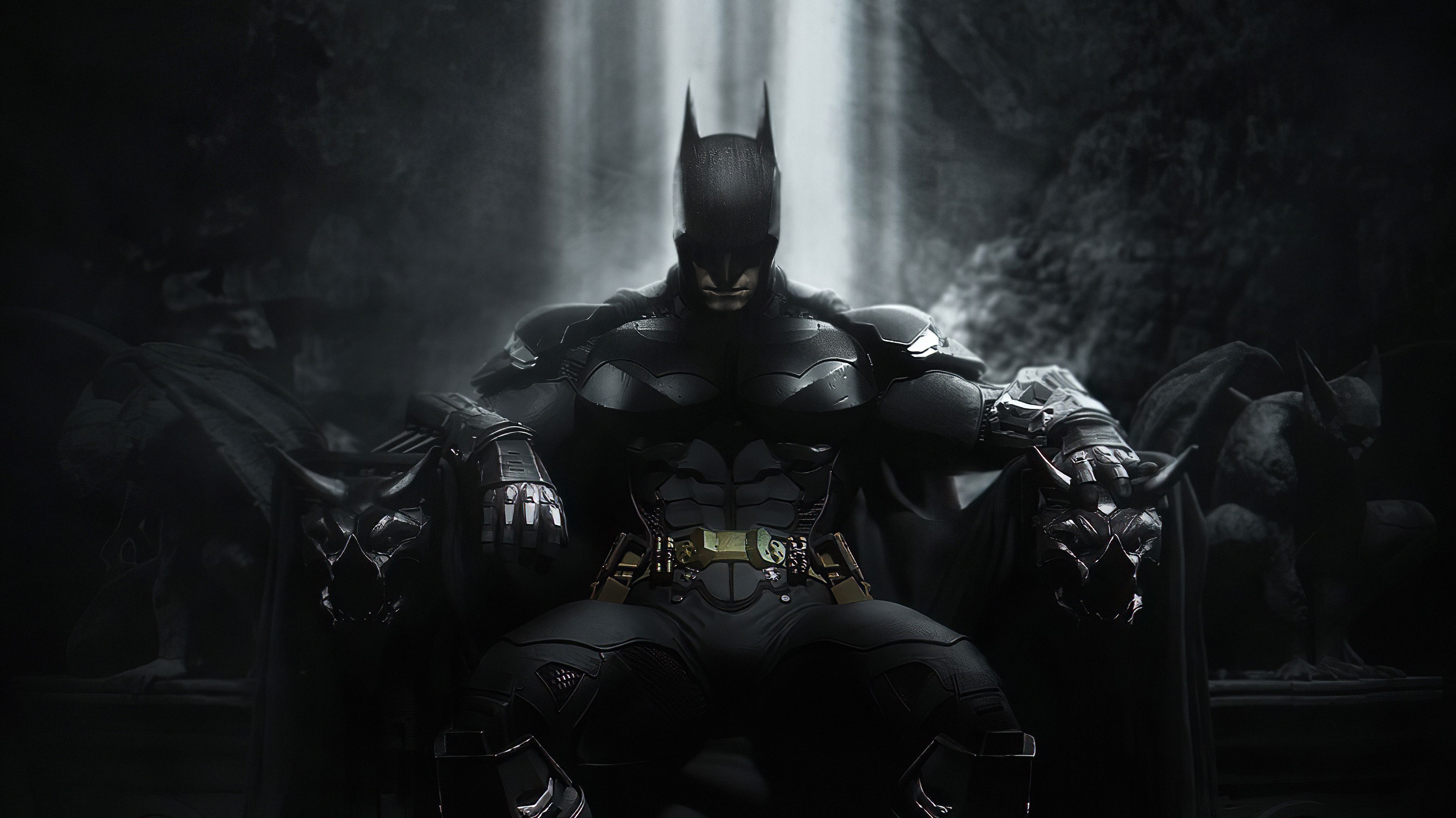 Batman seduto sul trono, 3840x2160 4K, Monitor 4K