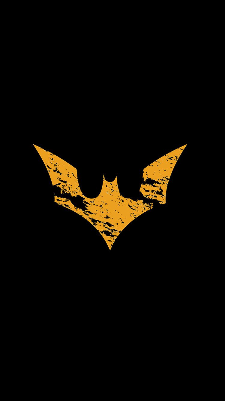 Logo Batman giallo sfondo nero, 750x1334 Verticale, Mobile