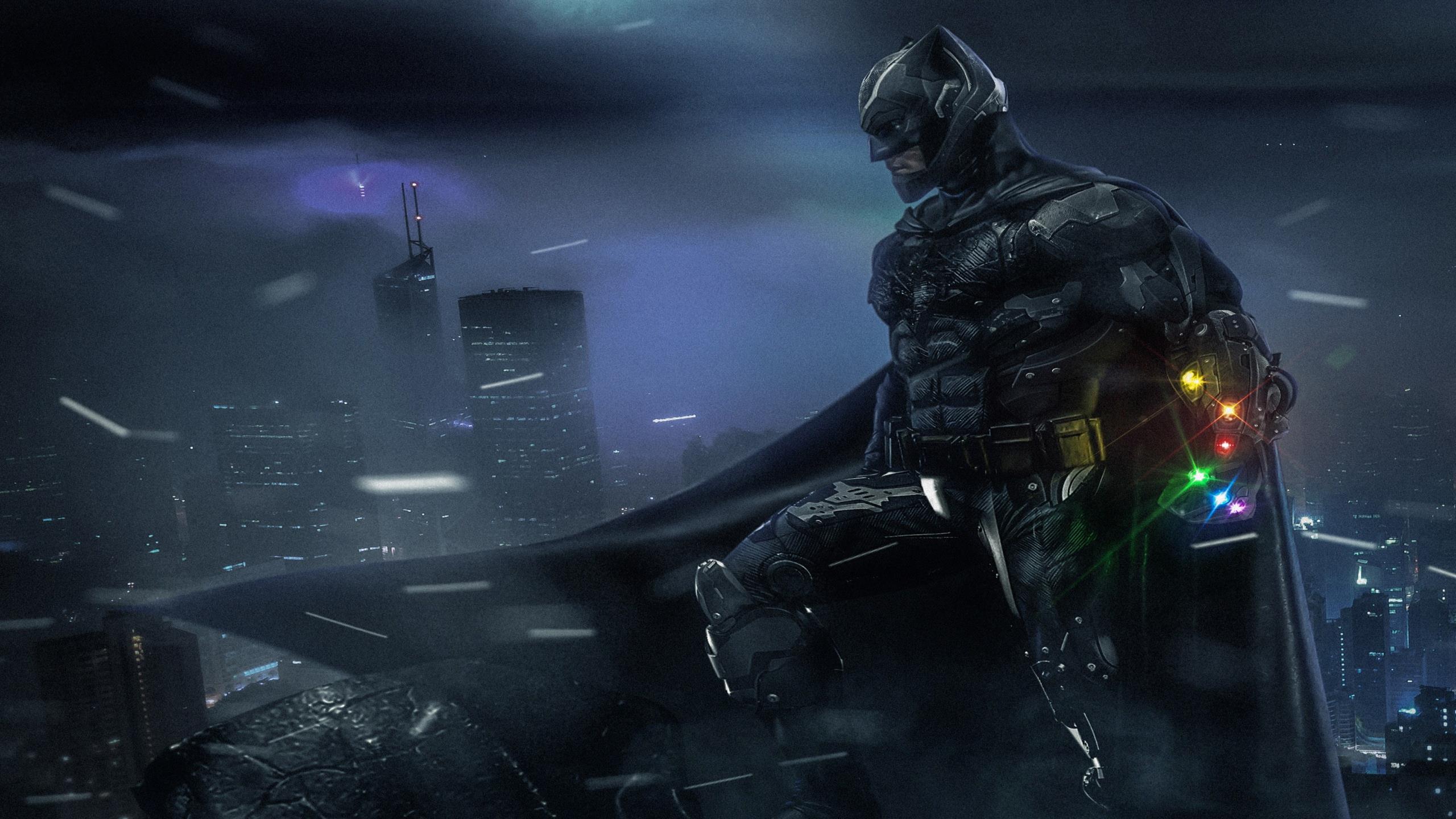 Batman su tetto città, 2560x1440 QHD, Monitor Gaming