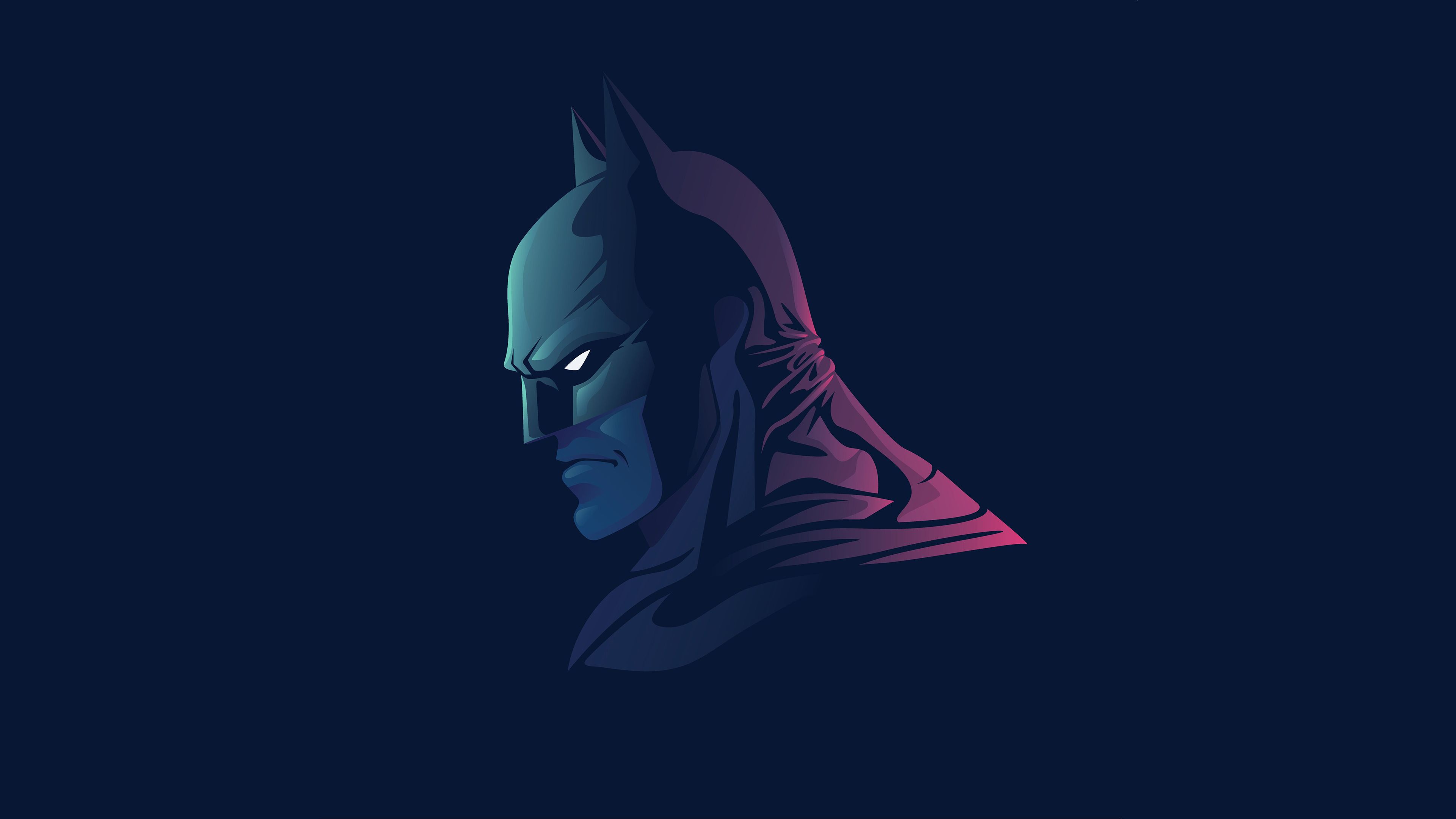 Batman minimalista testa profilo, DC Comics, 3840x2160 4K, Desktop 4K