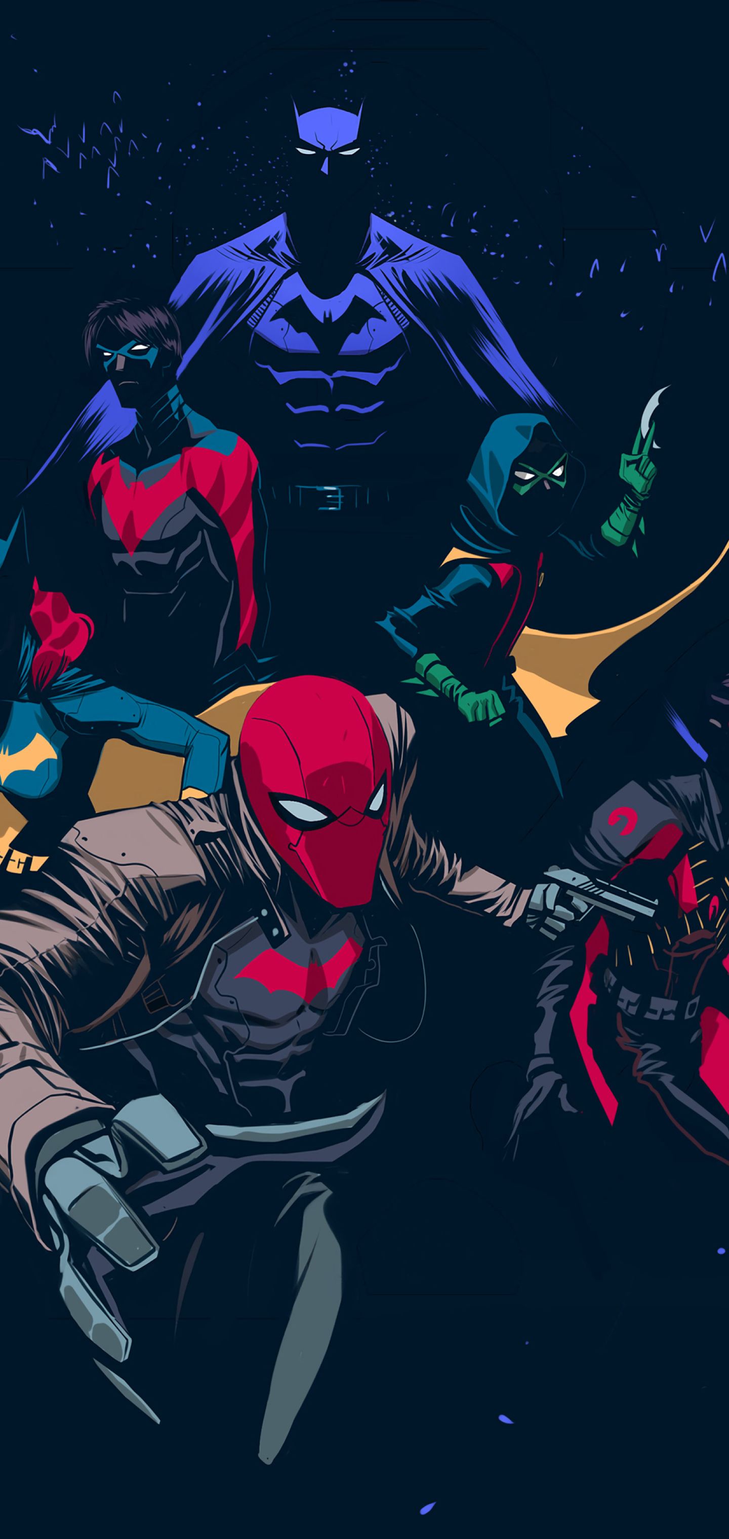 Batman Family minimalista, 1440x3040 Verticale, Telefono