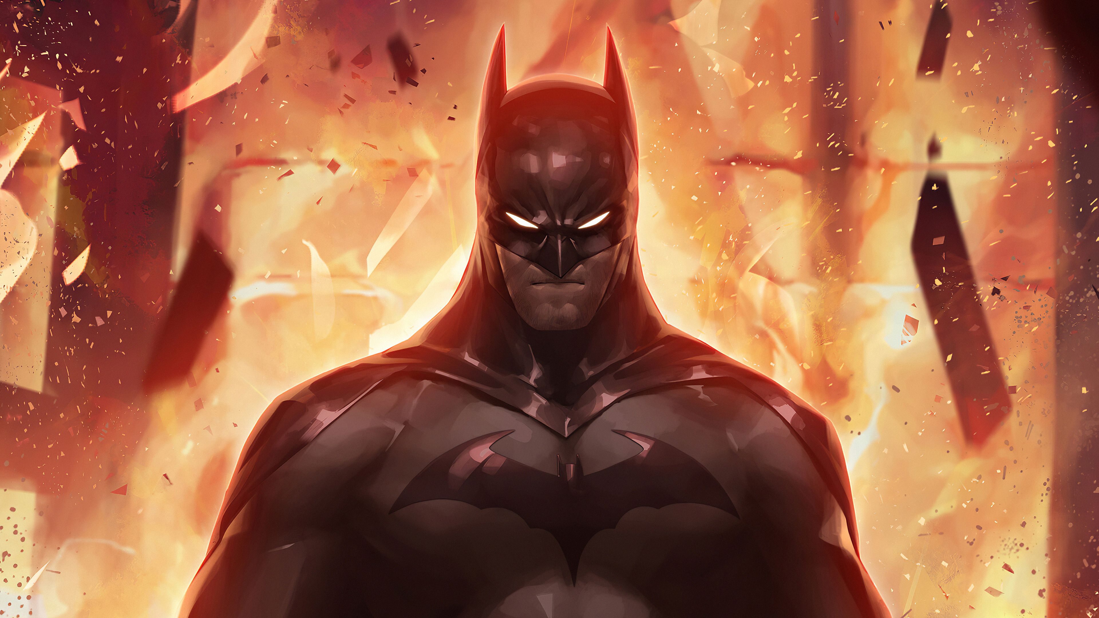 Batman tra fiamme, 3840x2160 UHD, PC 4K