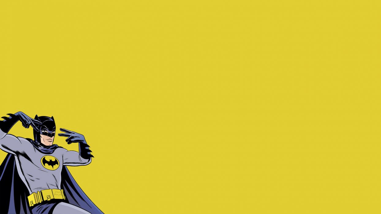Batman minimalista sfondo giallo, 1244x700 HD, Desktop