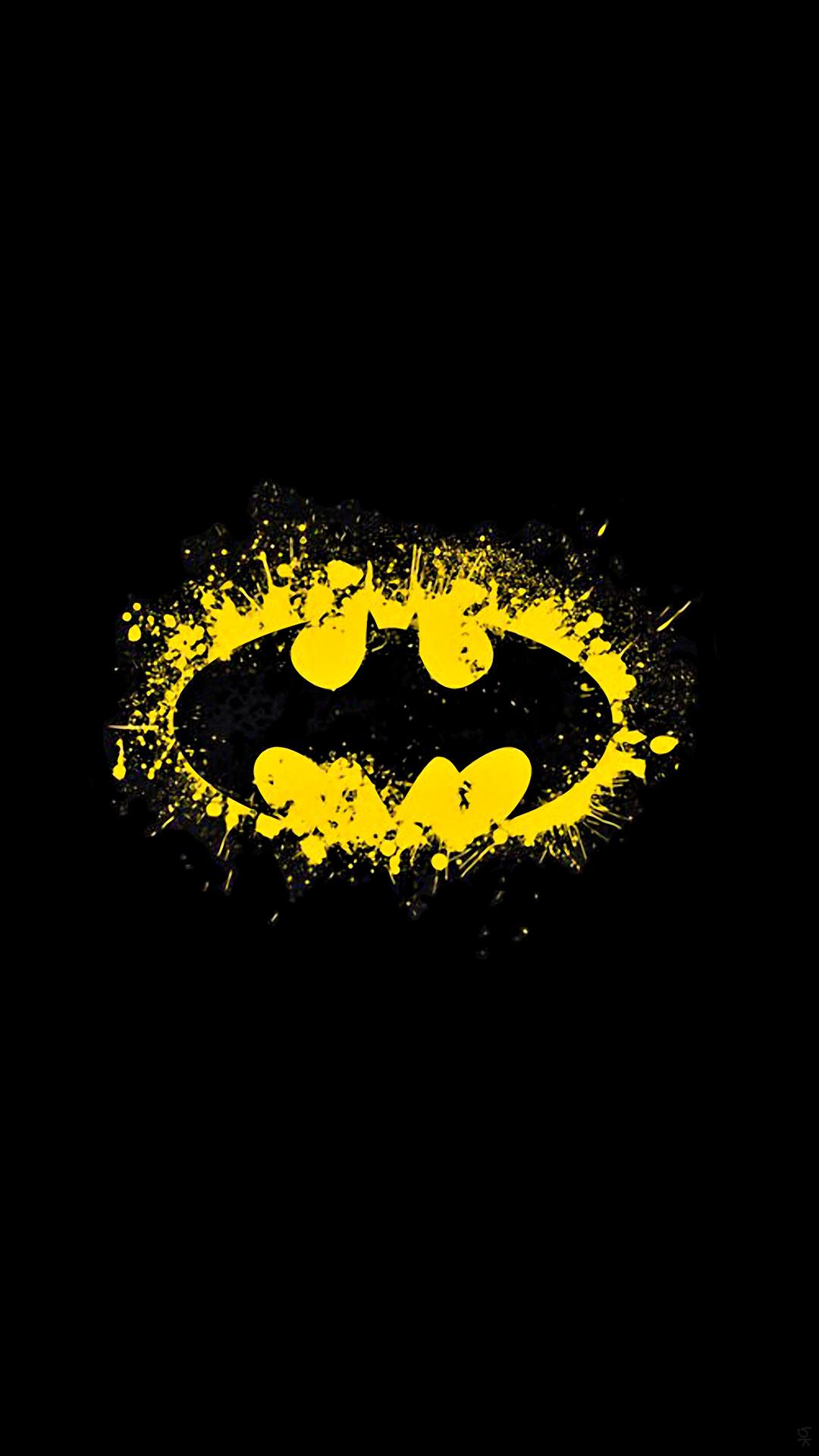 Logo Batman schizzi gialli, 1080x1920 Full HD Verticale, Smartphone