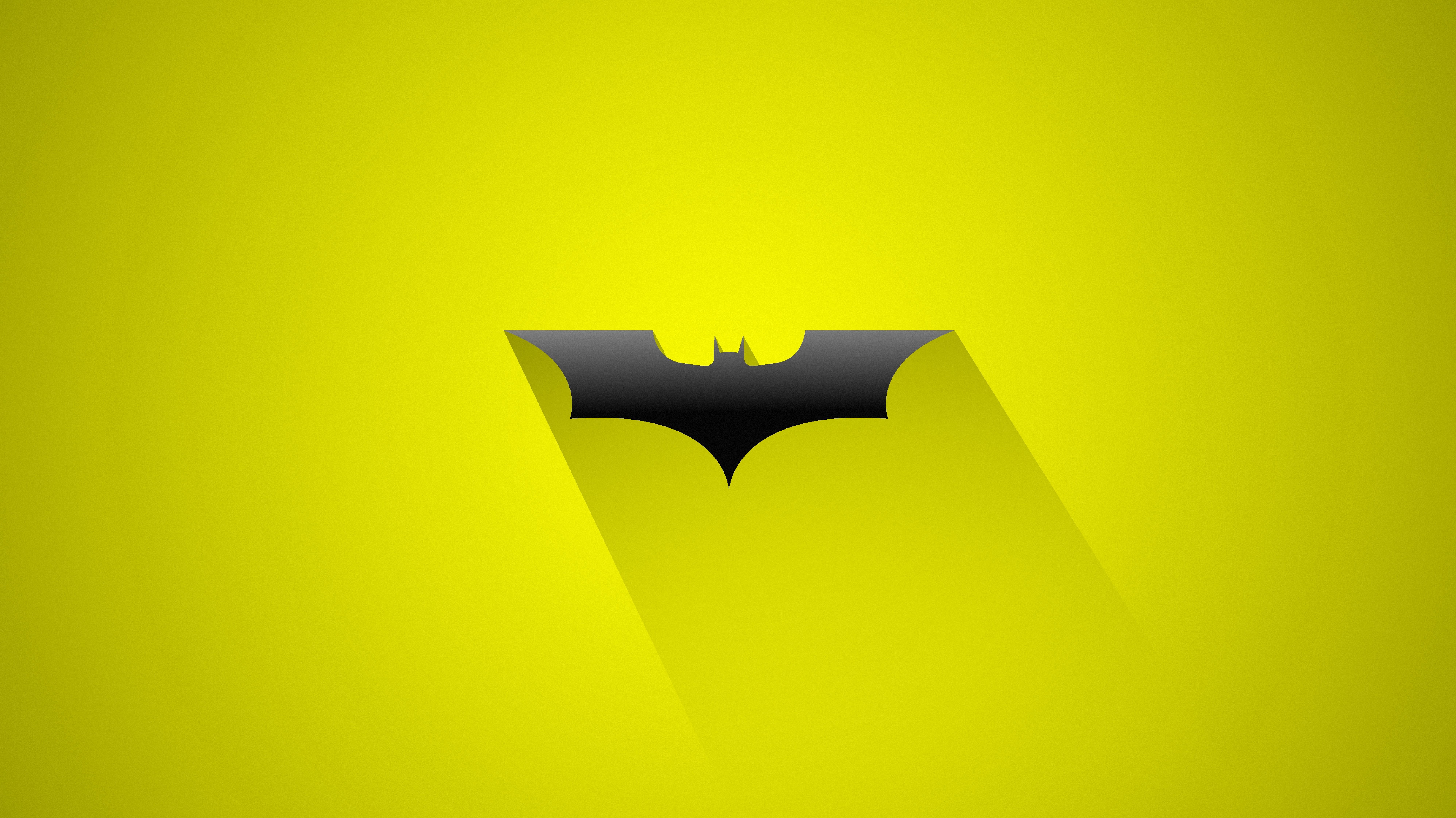 Logo Batman minimalista giallo, Gotham, 7982x4483 4K Ultra HD, Monitor 4K