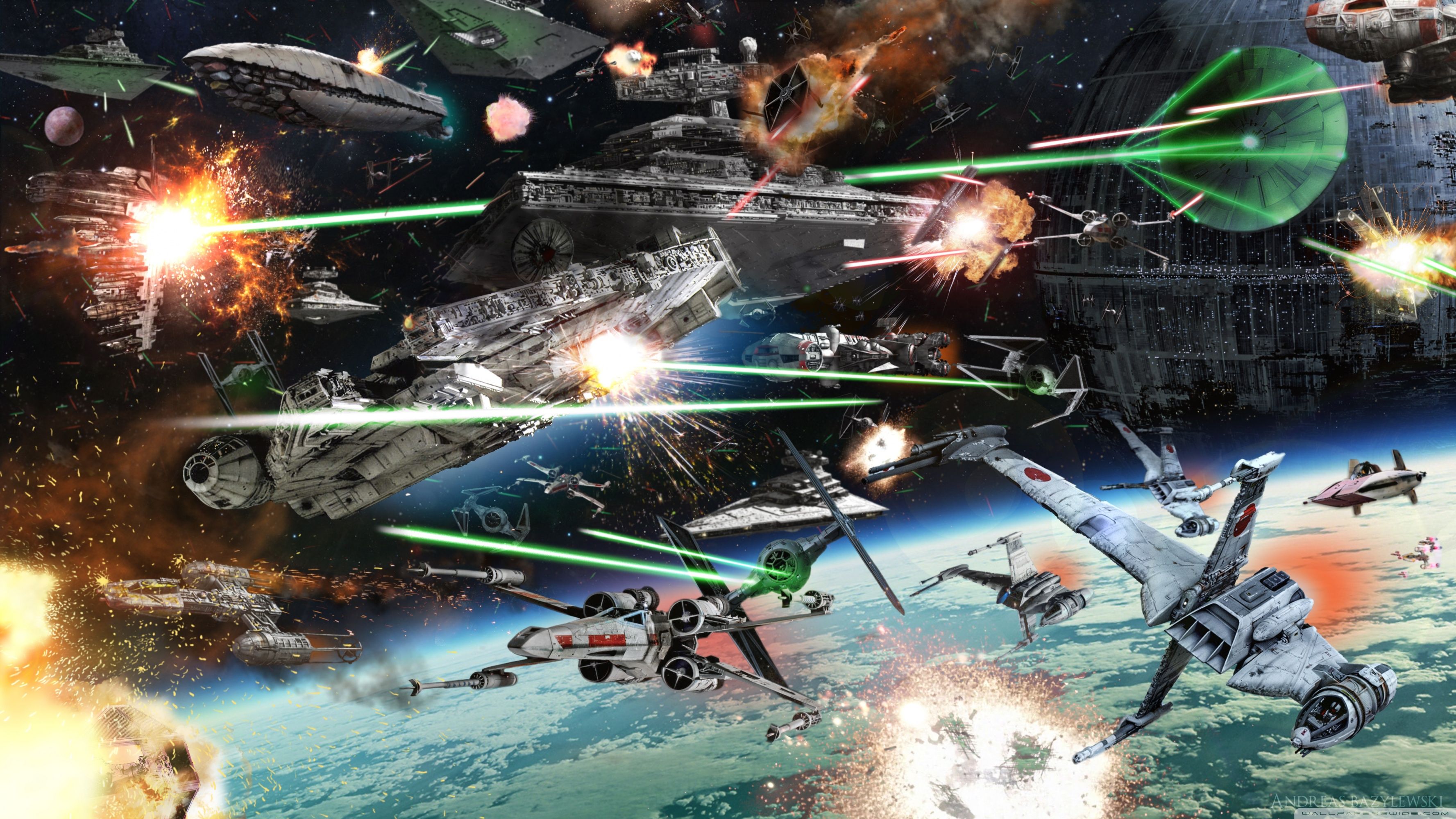 Battaglia spaziale Star Wars, 3554x1999 WQXGA, Desktop