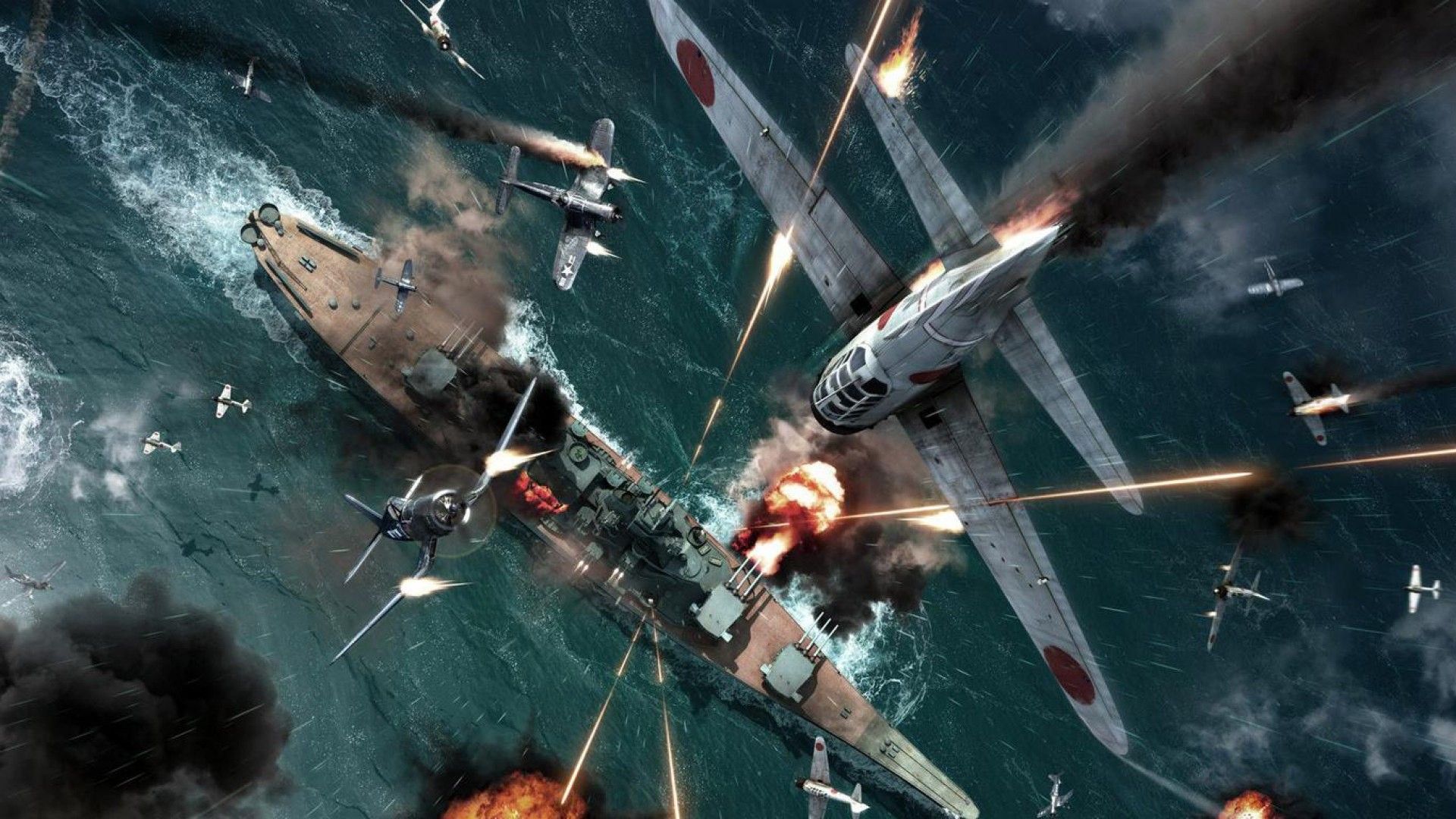 Battaglia navale con aerei WWII, 1920x1080 Full HD, PC