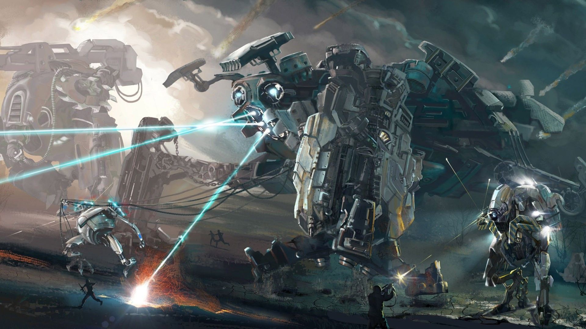 Robot mech battaglia spaziale, 1920x1080 Full HD 1080p, Laptop